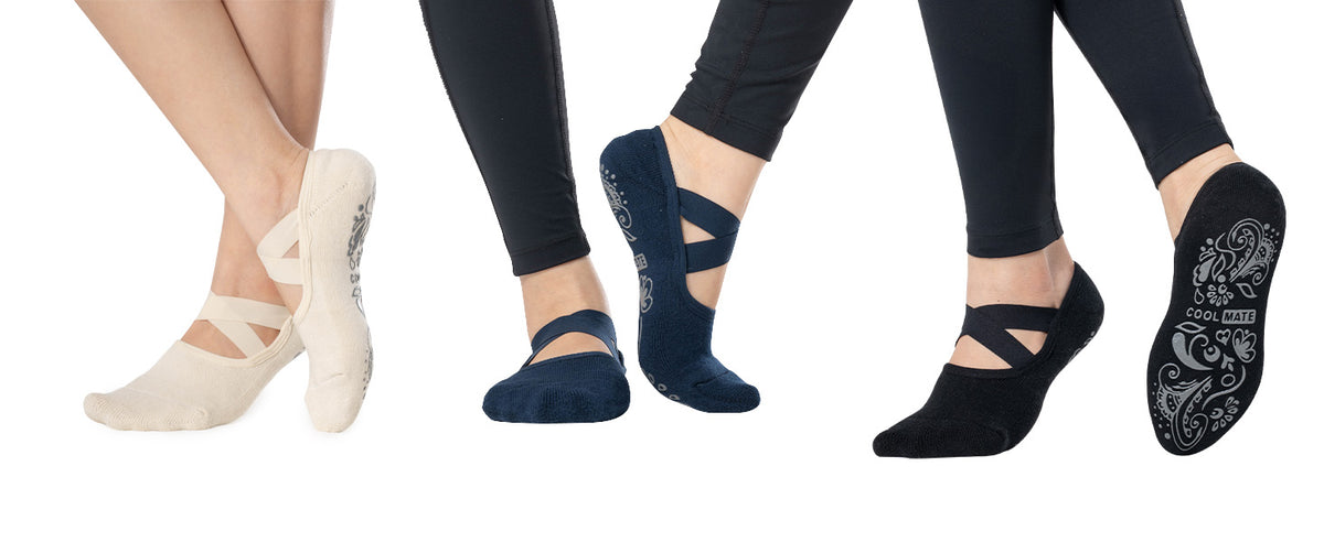 CoolMate 女式普拉提袜,瑜伽袜,船员防滑女士,适合锻炼,桶,普拉提礼品