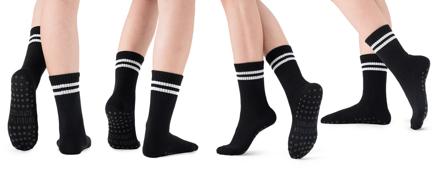 CoolMate 女式普拉提袜,瑜伽袜,船员防滑女士,适合锻炼,桶,普拉提礼品