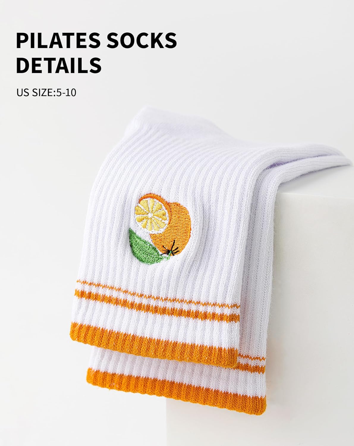 Yawlsow Pilates 女式防滑袜 瑜伽 抓地力袜 可爱 Barre 防滑运动船员 粘性袜子 锻炼 医院