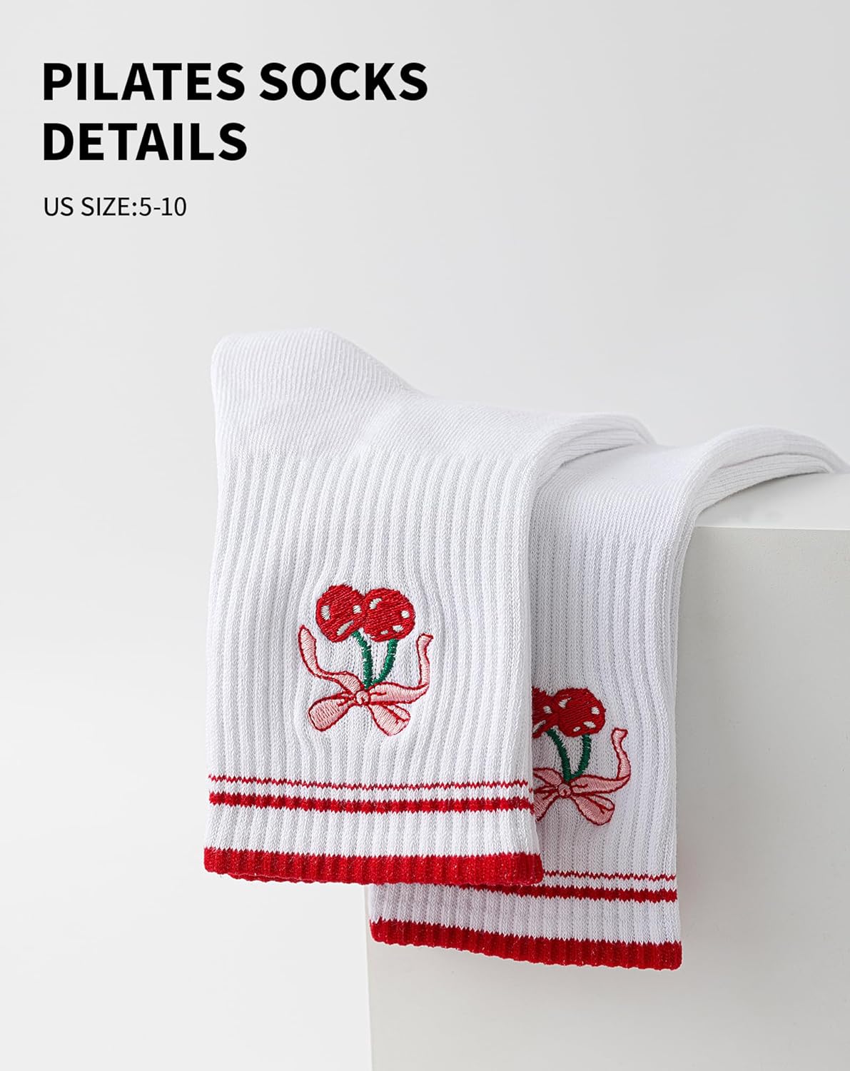 Yawlsow Pilates 女式防滑袜 瑜伽 抓地力袜 可爱 Barre 防滑运动船员 粘性袜子 锻炼 医院