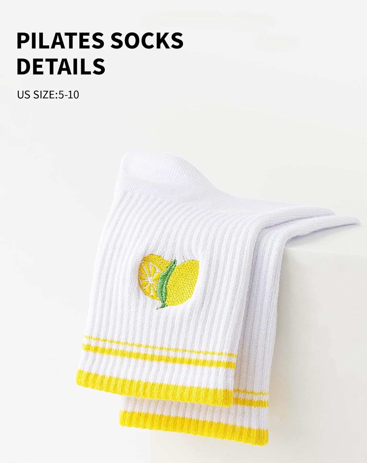 Yawlsow Pilates 女式防滑袜 瑜伽 抓地力袜 可爱 Barre 防滑运动船员 粘性袜子 锻炼 医院