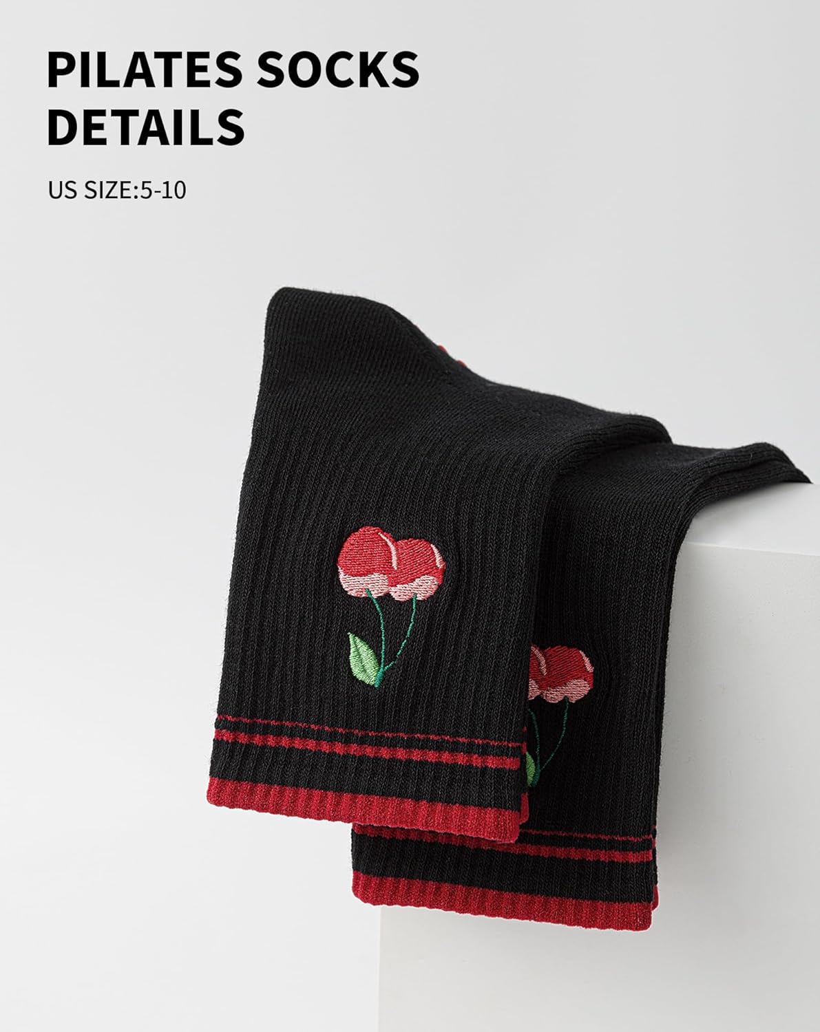 Yawlsow Pilates 女式防滑袜 瑜伽 抓地力袜 可爱 Barre 防滑运动船员 粘性袜子 锻炼 医院