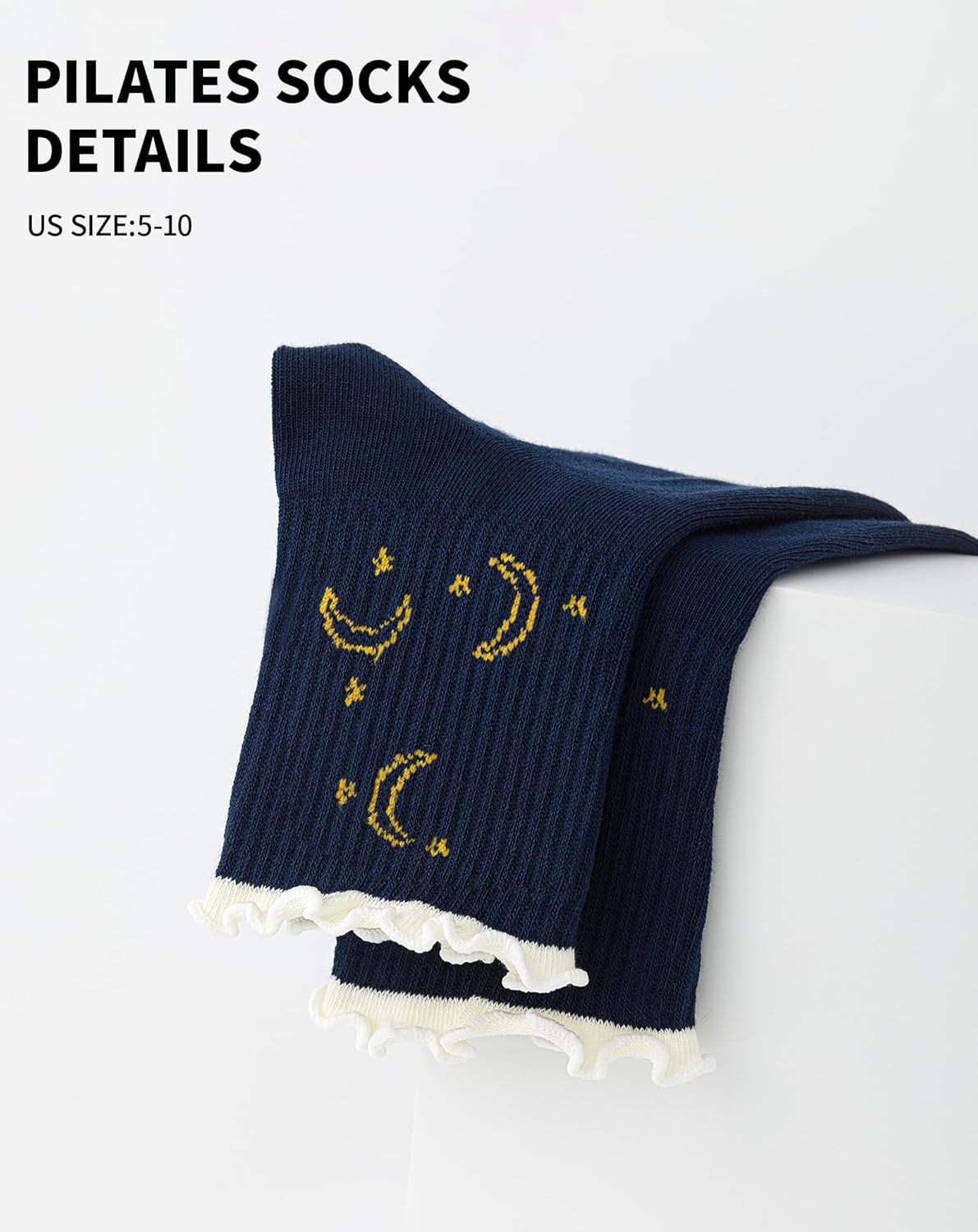 Yawlsow Pilates 女式防滑袜 瑜伽 抓地力袜 可爱 Barre 防滑运动船员 粘性袜子 锻炼 医院