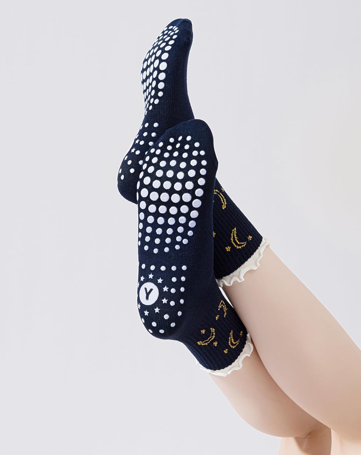 Yawlsow Pilates 女式防滑袜 瑜伽 抓地力袜 可爱 Barre 防滑运动船员 粘性袜子 锻炼 医院