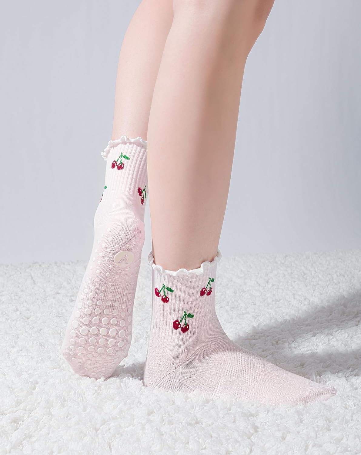 Yawlsow Pilates 女式防滑袜 瑜伽 抓地力袜 可爱 Barre 防滑运动船员 粘性袜子 锻炼 医院