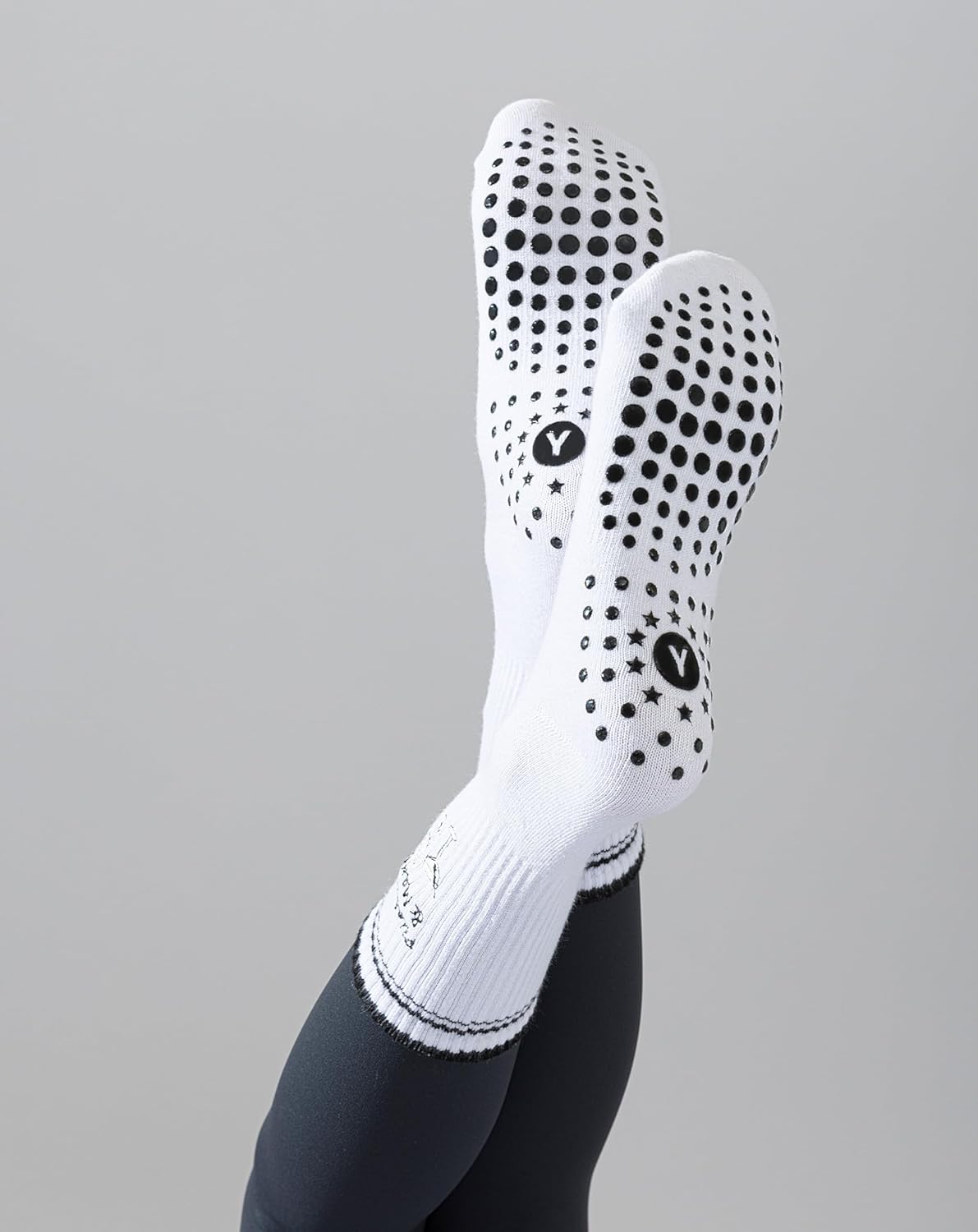 Yawlsow Pilates 女式防滑袜 瑜伽 抓地力袜 可爱 Barre 防滑运动船员 粘性袜子 锻炼 医院