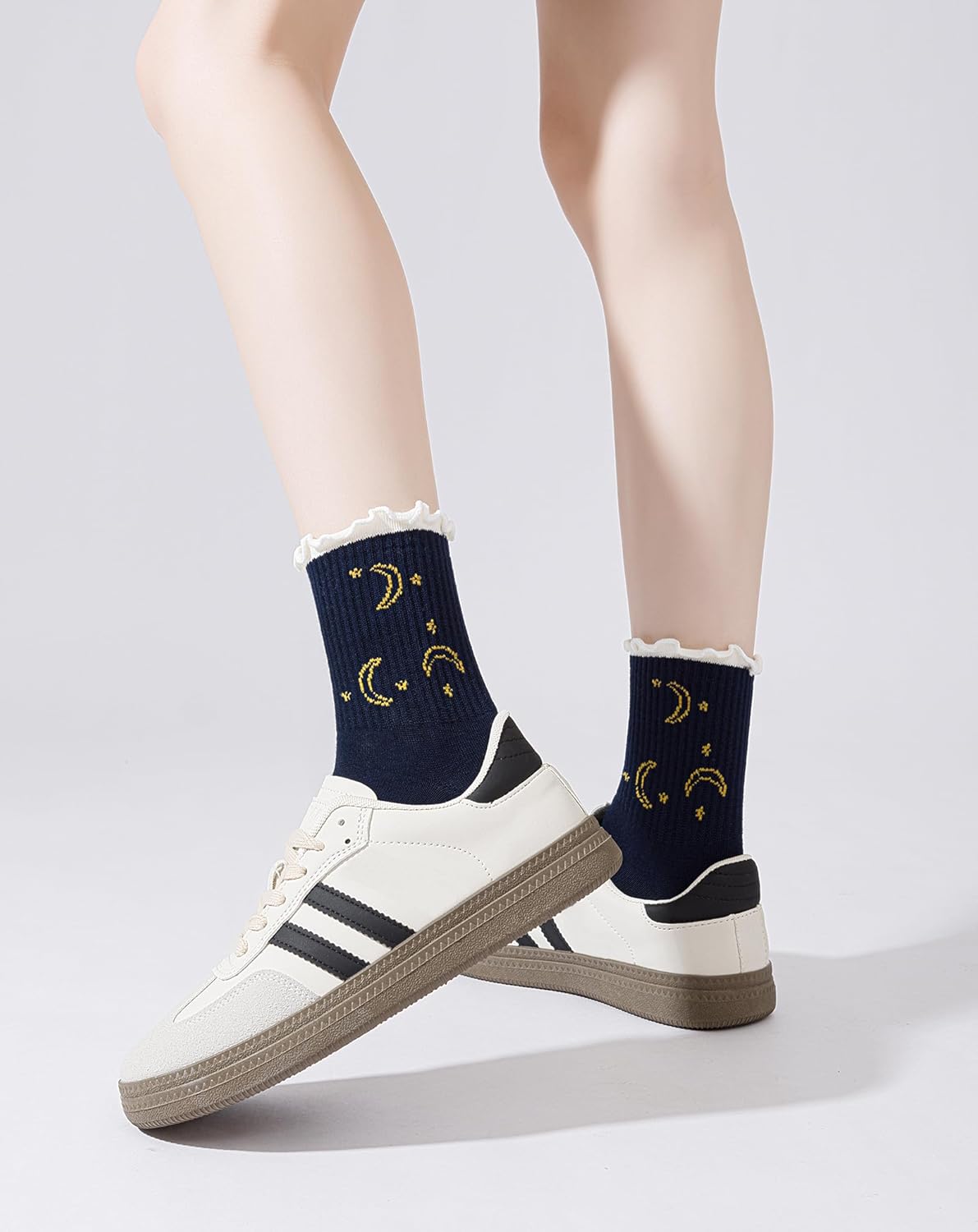 Yawlsow Pilates 女式防滑袜 瑜伽 抓地力袜 可爱 Barre 防滑运动船员 粘性袜子 锻炼 医院