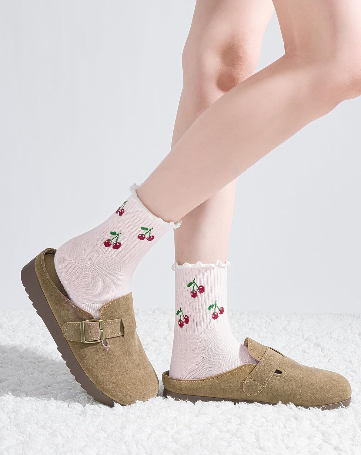 Yawlsow Pilates 女式防滑袜 瑜伽 抓地力袜 可爱 Barre 防滑运动船员 粘性袜子 锻炼 医院