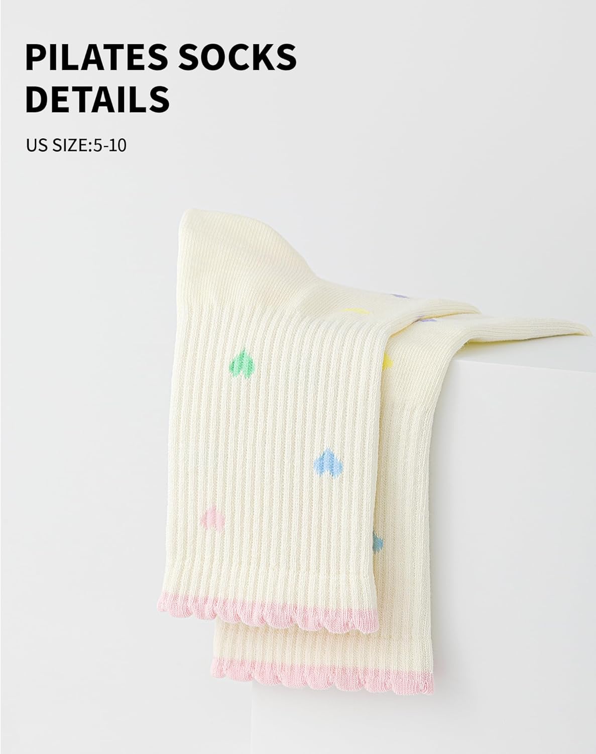 Yawlsow Pilates 女式防滑袜 瑜伽 抓地力袜 可爱 Barre 防滑运动船员 粘性袜子 锻炼 医院