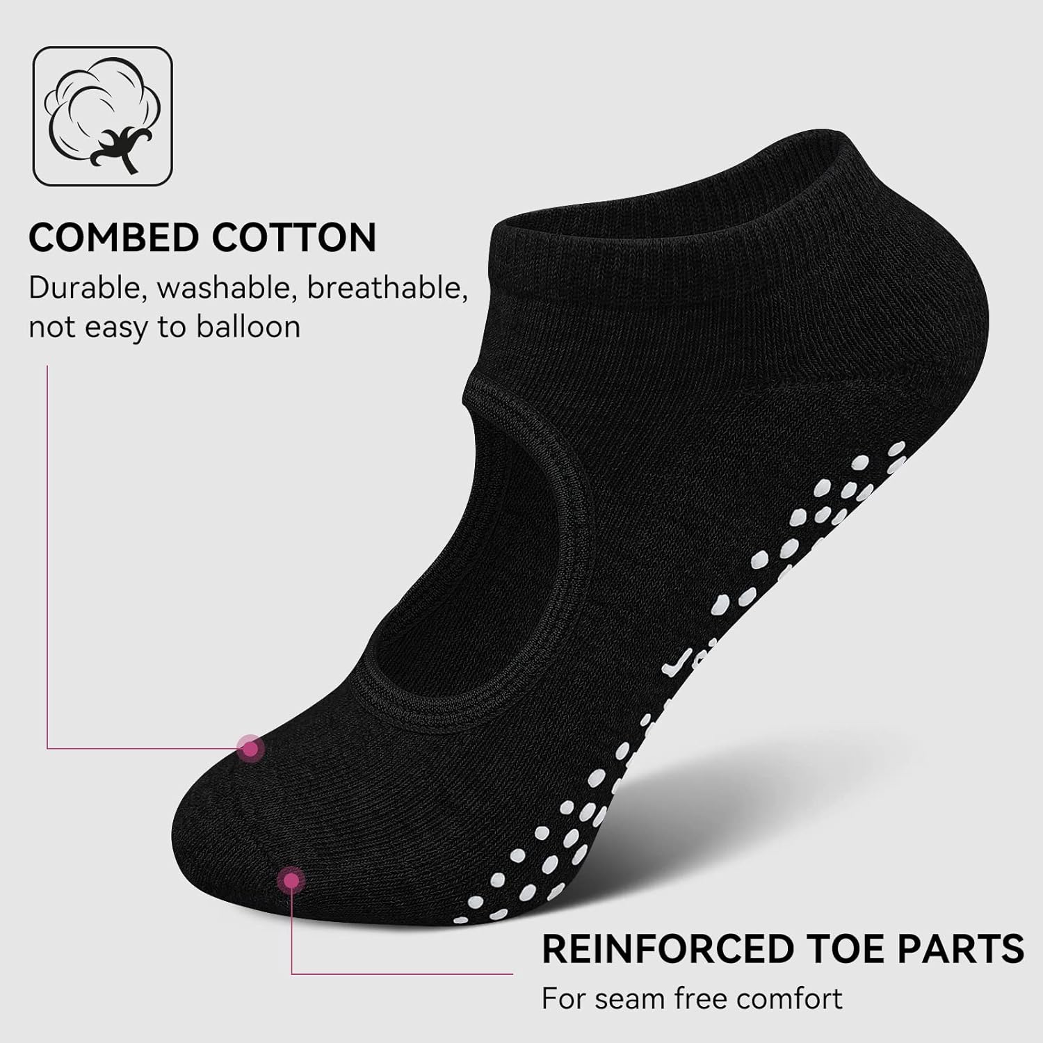 瑜伽袜防滑袜带抓力普拉提芭蕾舞袜 女式