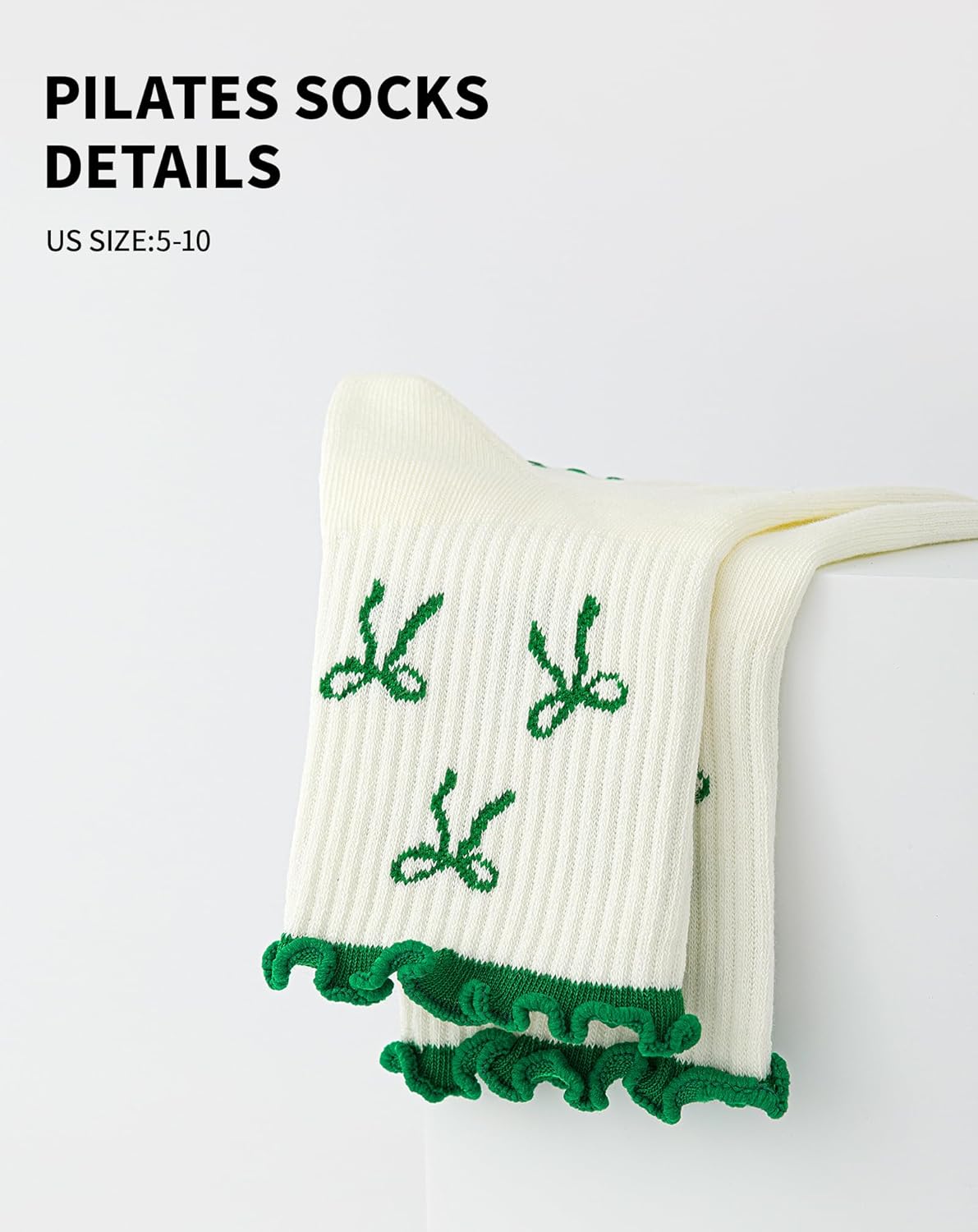 Yawlsow Pilates 女式防滑袜 瑜伽 抓地力袜 可爱 Barre 防滑运动船员 粘性袜子 锻炼 医院