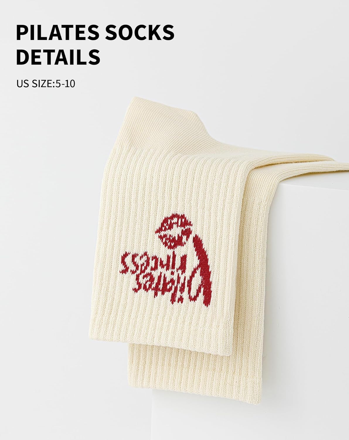 Yawlsow Pilates 女式防滑袜 瑜伽 抓地力袜 可爱 Barre 防滑运动船员 粘性袜子 锻炼 医院