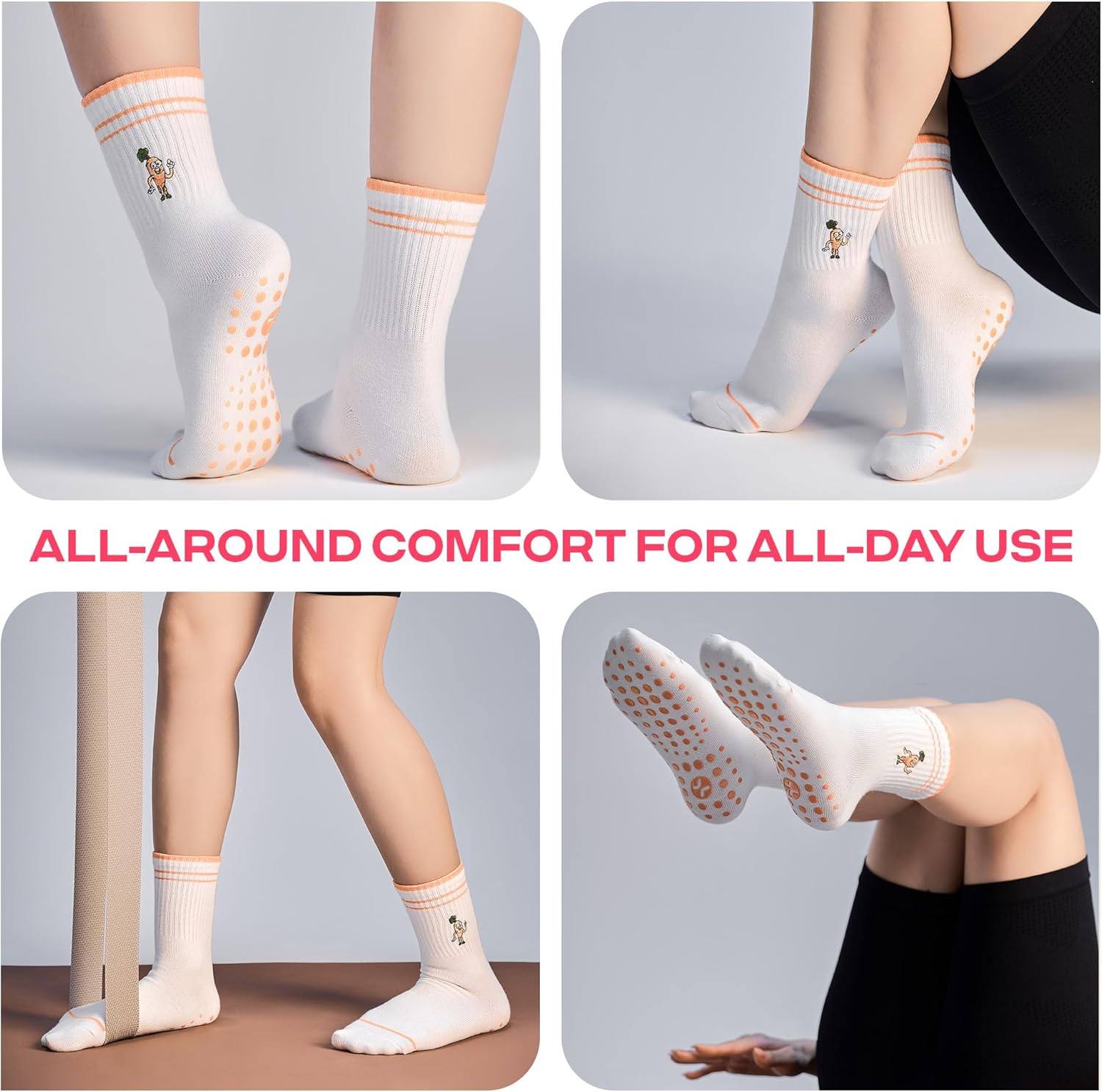 CoolMate 女式普拉提袜,瑜伽袜,船员防滑女士,适合锻炼,桶,普拉提礼品