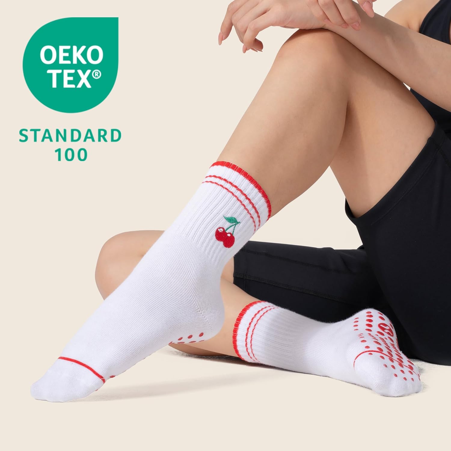 CoolMate 女式普拉提袜,瑜伽袜,船员防滑女士,适合锻炼,桶,普拉提礼品