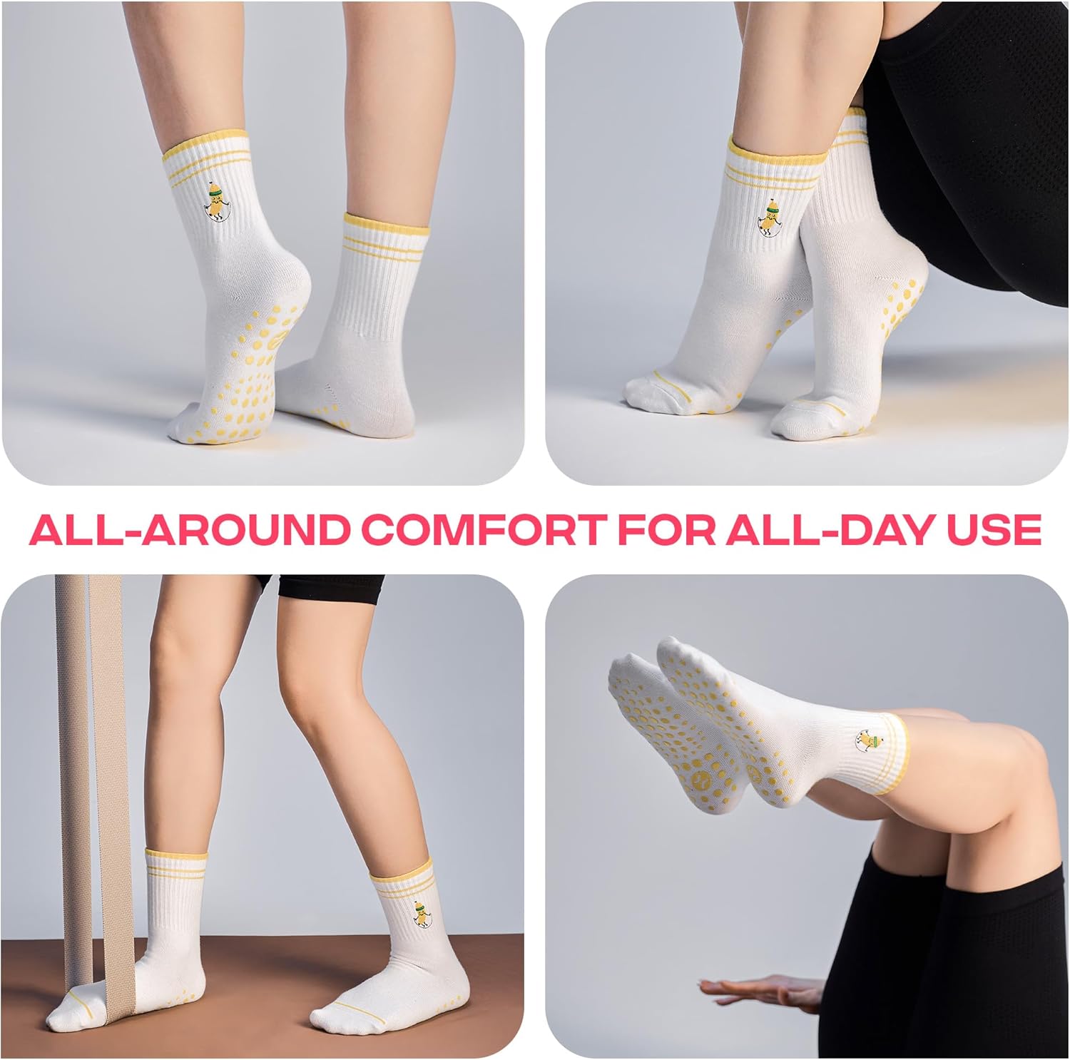 CoolMate 女式普拉提袜,瑜伽袜,船员防滑女士,适合锻炼,桶,普拉提礼品
