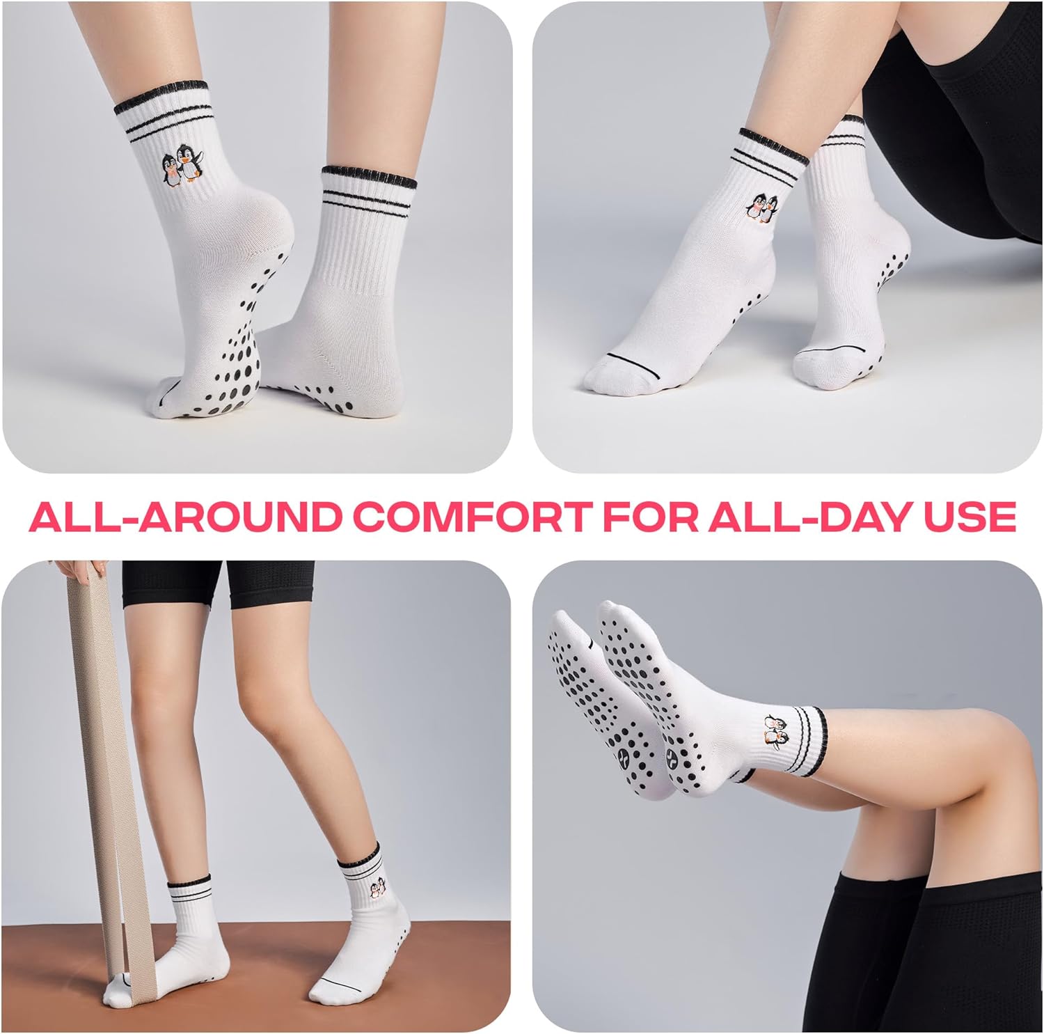 CoolMate 女式普拉提袜,瑜伽袜,船员防滑女士,适合锻炼,桶,普拉提礼品