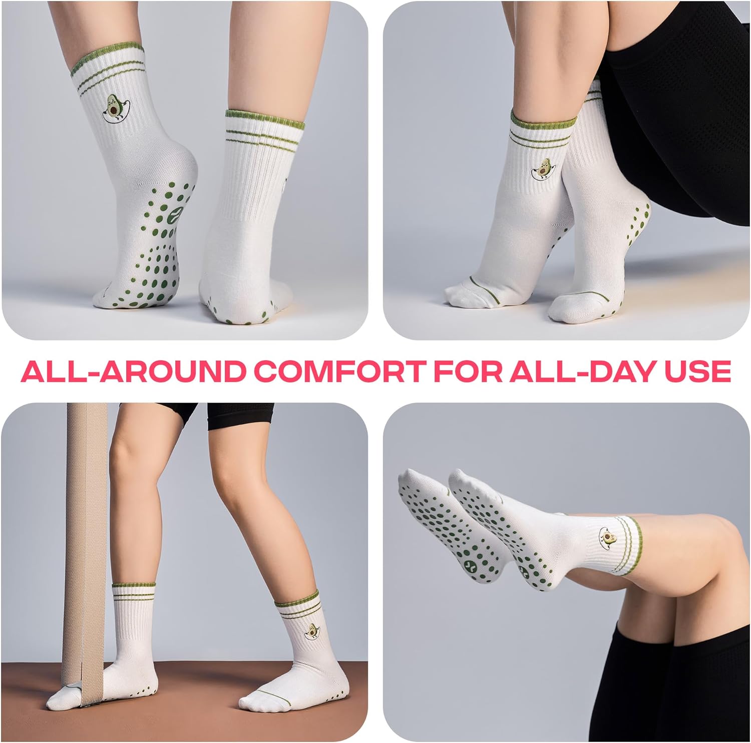 CoolMate 女式普拉提袜,瑜伽袜,船员防滑女士,适合锻炼,桶,普拉提礼品