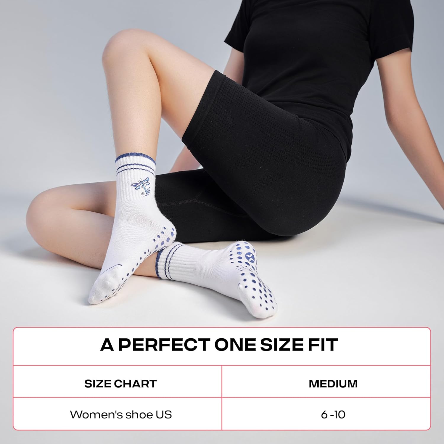 CoolMate 女式普拉提袜,瑜伽袜,船员防滑女士,适合锻炼,桶,普拉提礼品