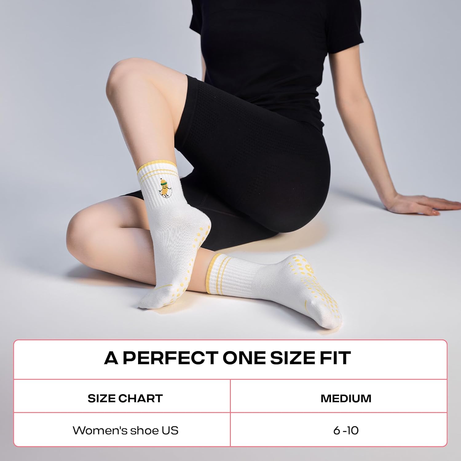 CoolMate 女式普拉提袜,瑜伽袜,船员防滑女士,适合锻炼,桶,普拉提礼品