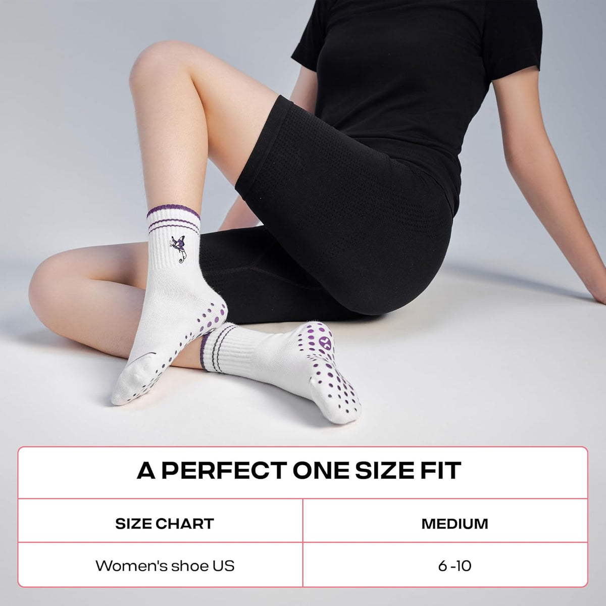 CoolMate 女式普拉提袜,瑜伽袜,船员防滑女士,适合锻炼,桶,普拉提礼品