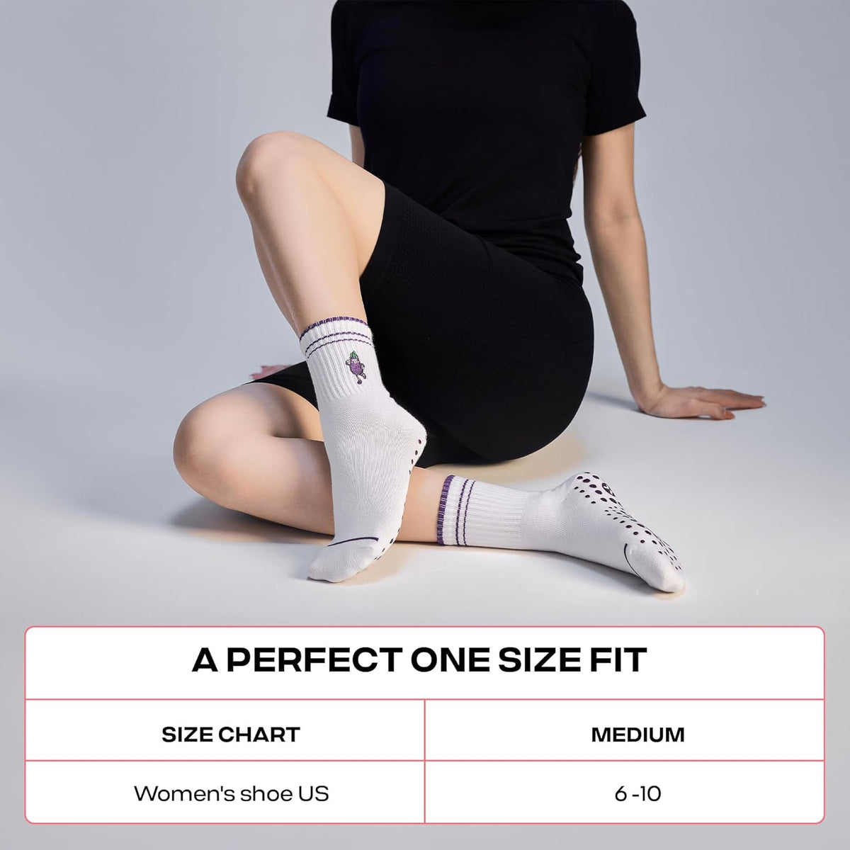 CoolMate 女式普拉提袜,瑜伽袜,船员防滑女士,适合锻炼,桶,普拉提礼品