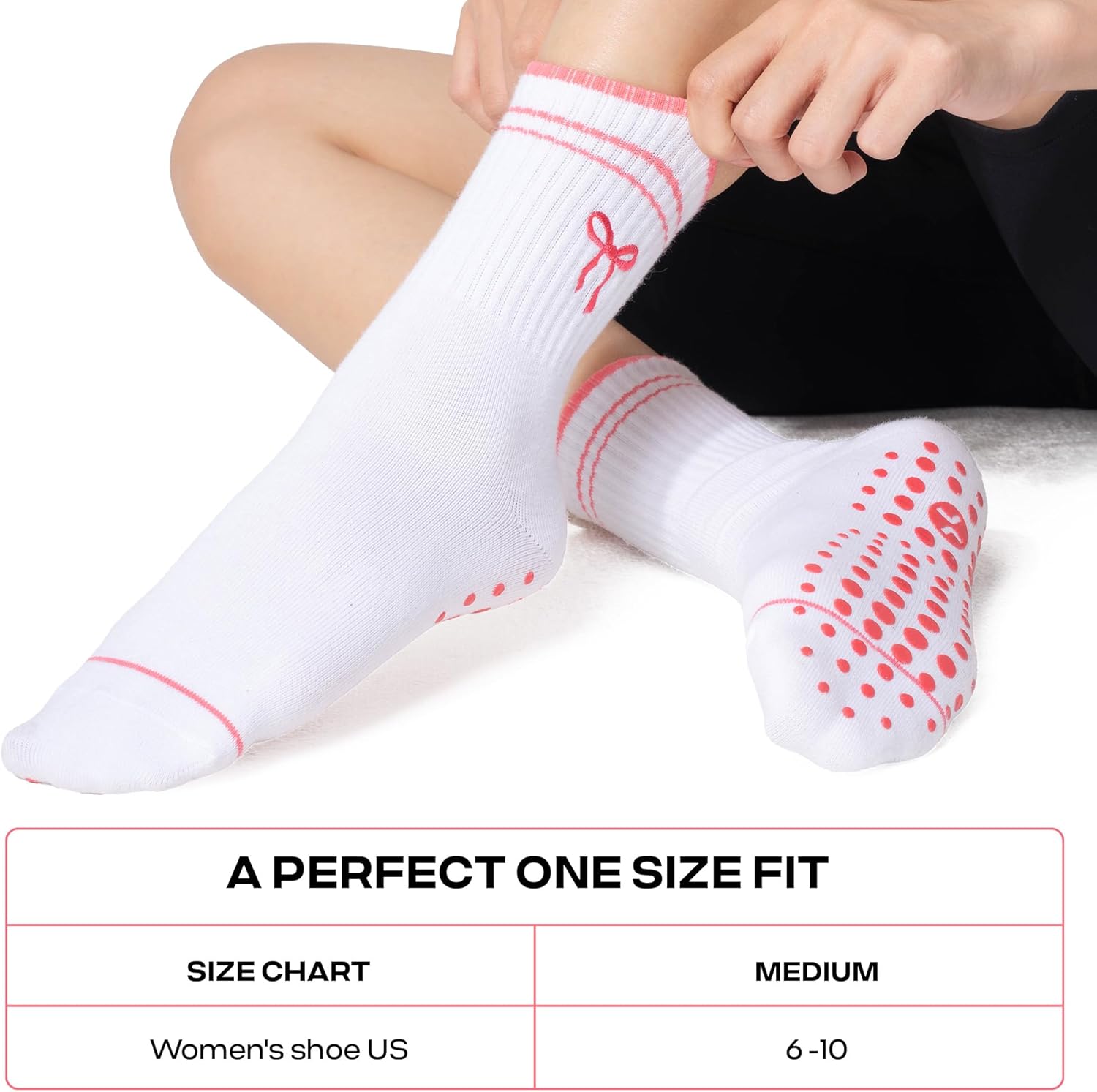 CoolMate 女式普拉提袜,瑜伽袜,船员防滑女士,适合锻炼,桶,普拉提礼品