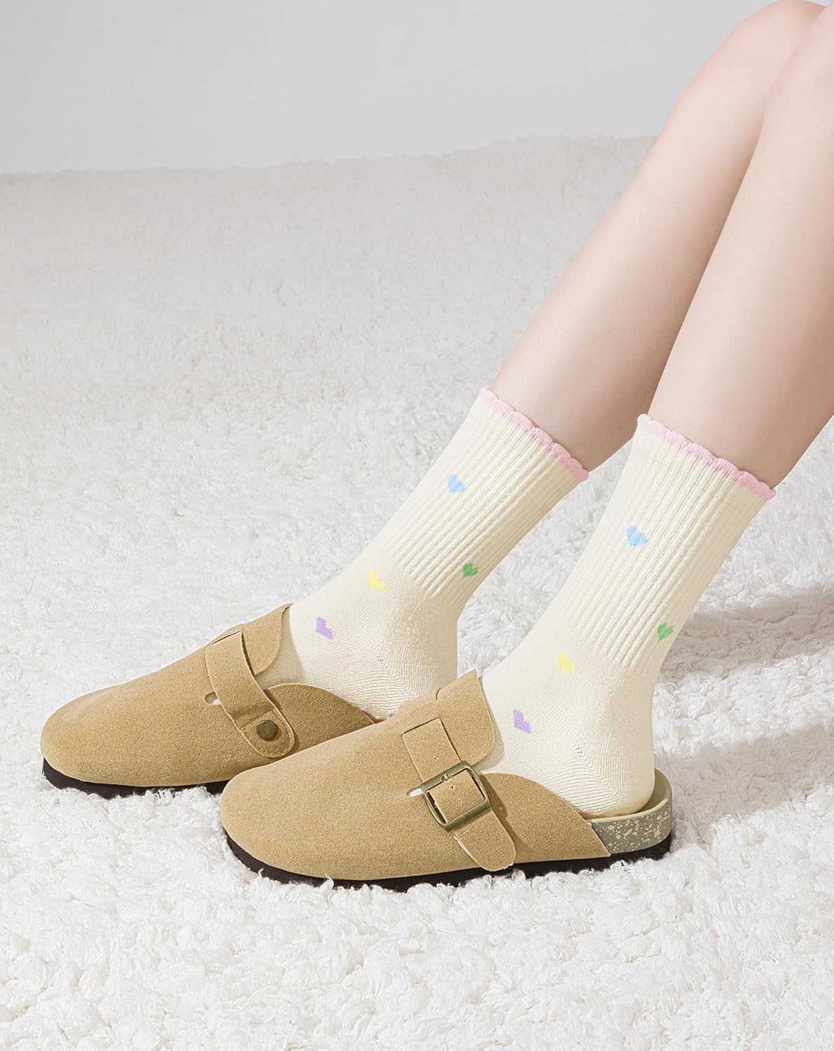 Yawlsow Pilates 女式防滑袜 瑜伽 抓地力袜 可爱 Barre 防滑运动船员 粘性袜子 锻炼 医院