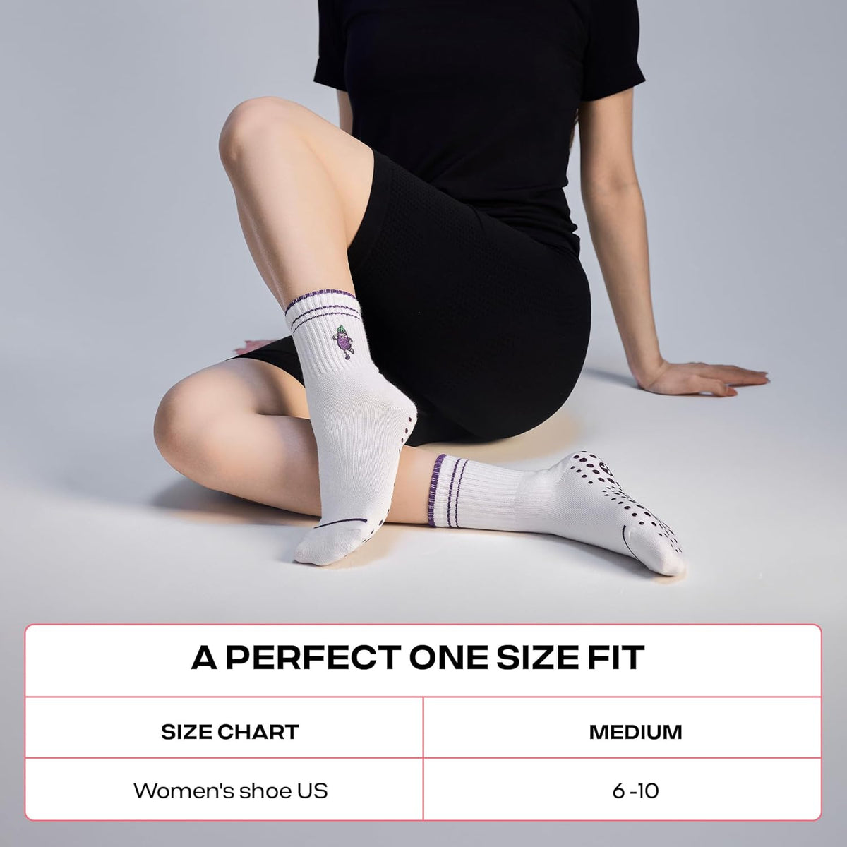 CoolMate 女式普拉提袜,瑜伽袜,船员防滑女士,适合锻炼,桶,普拉提礼品