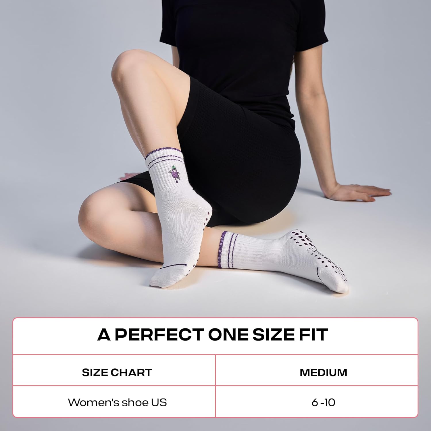 CoolMate 女式普拉提袜,瑜伽袜,船员防滑女士,适合锻炼,桶,普拉提礼品