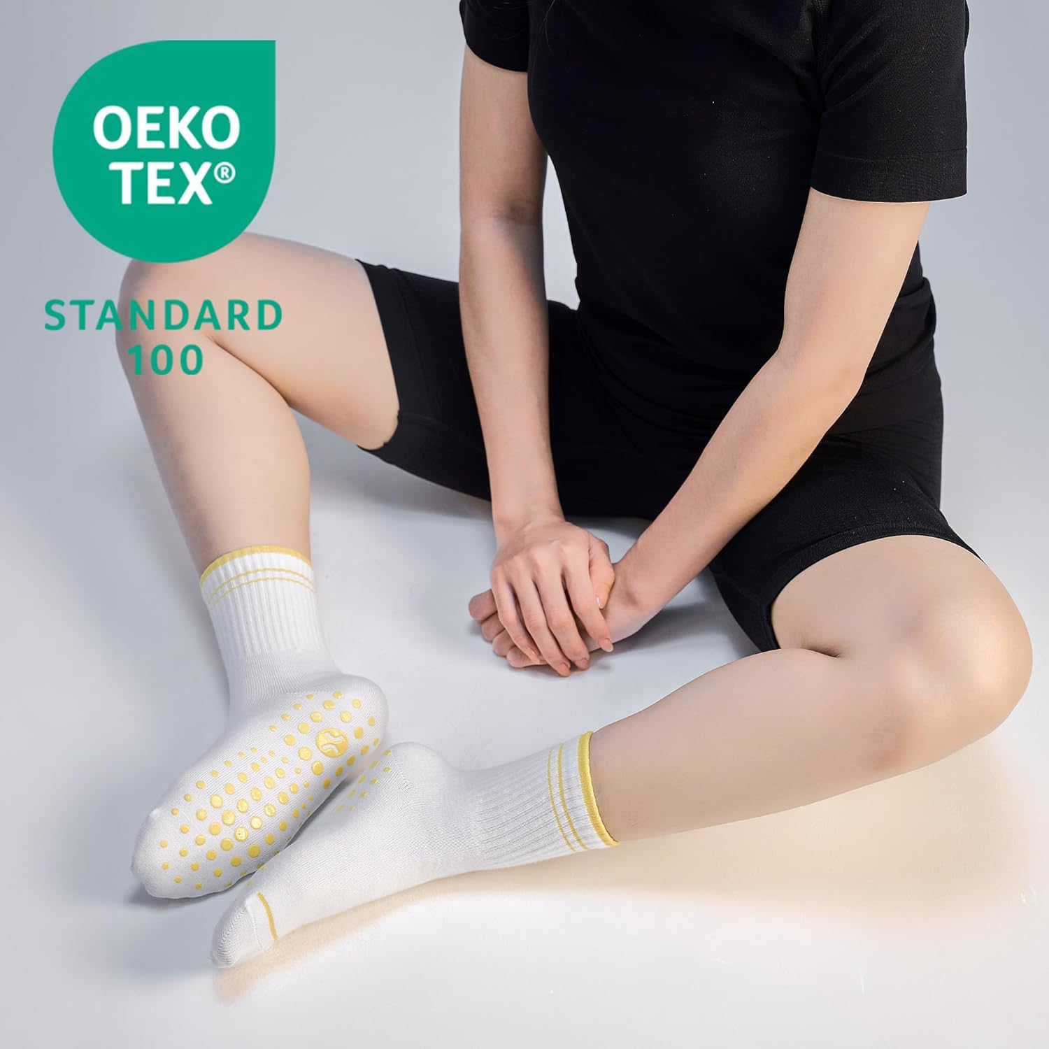 CoolMate 女式普拉提袜,瑜伽袜,船员防滑女士,适合锻炼,桶,普拉提礼品