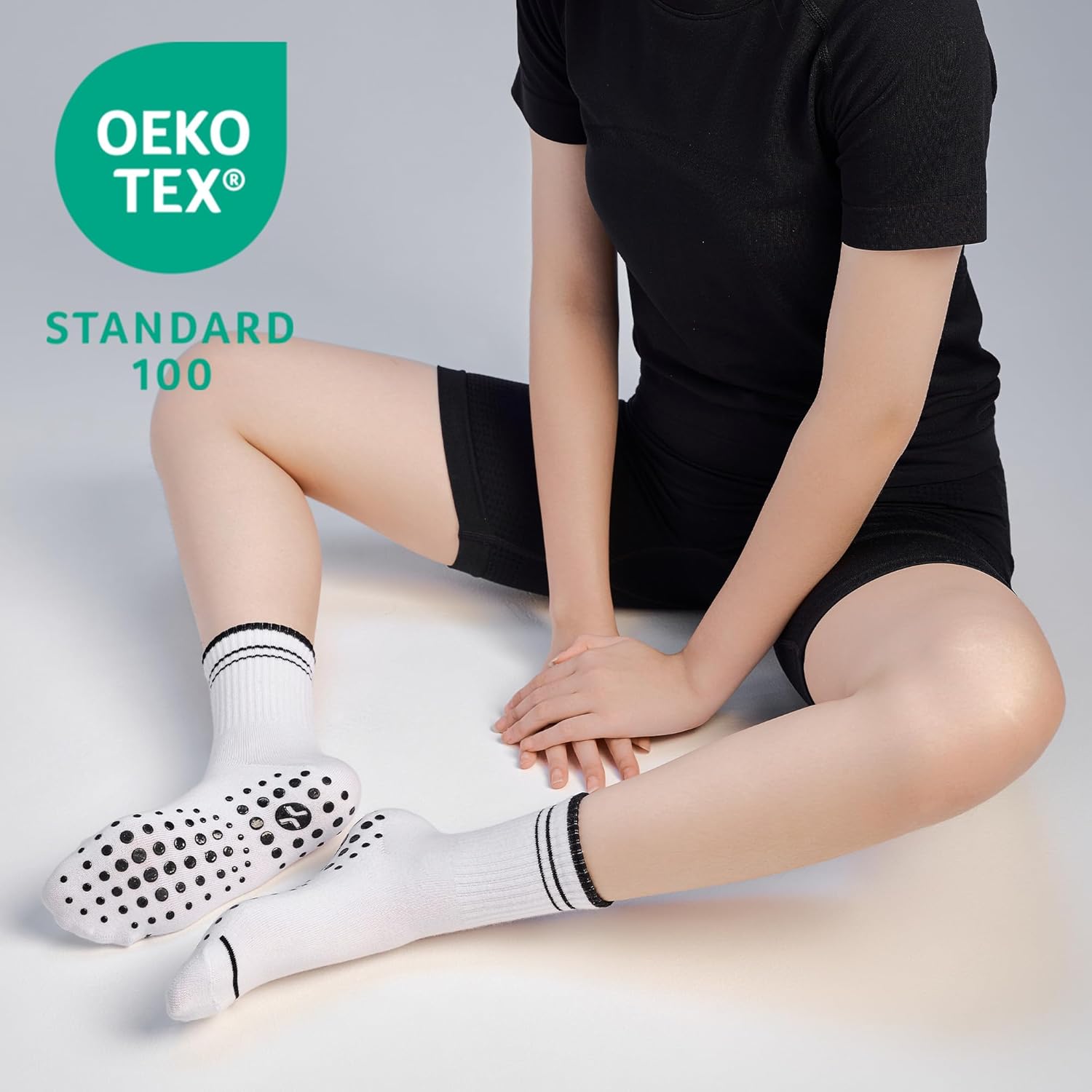 CoolMate 女式普拉提袜,瑜伽袜,船员防滑女士,适合锻炼,桶,普拉提礼品