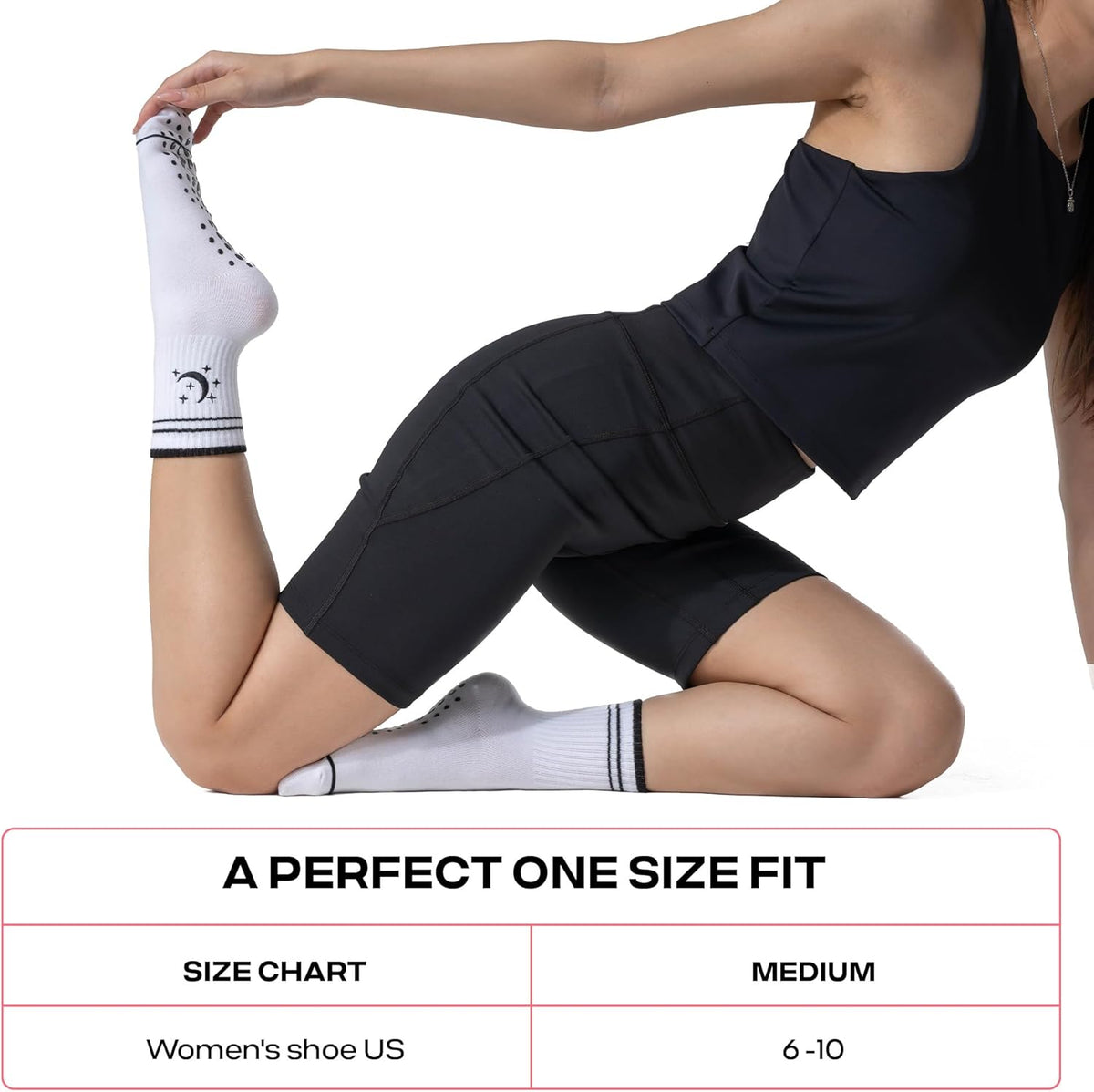 CoolMate 女式普拉提袜,瑜伽袜,船员防滑女士,适合锻炼,桶,普拉提礼品