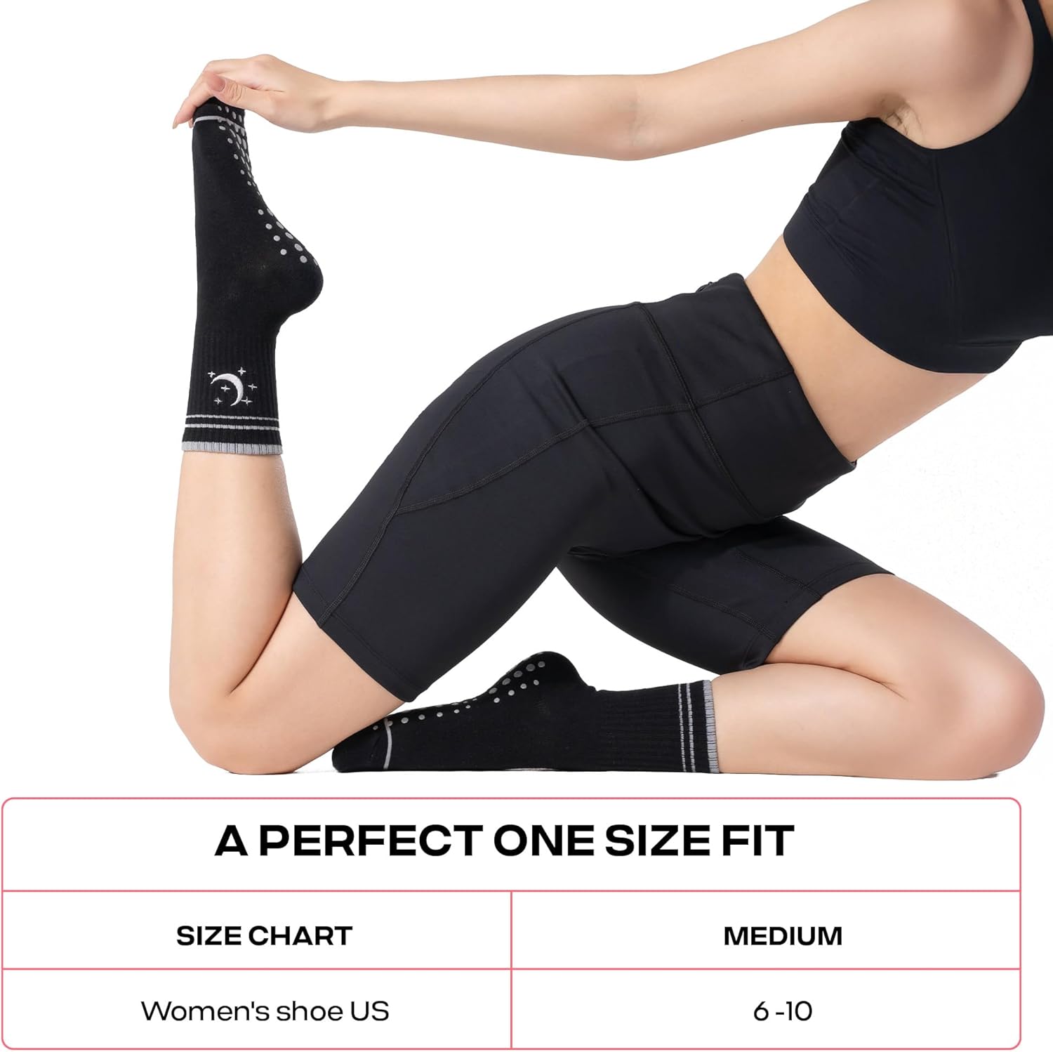 CoolMate 女式普拉提袜,瑜伽袜,船员防滑女士,适合锻炼,桶,普拉提礼品