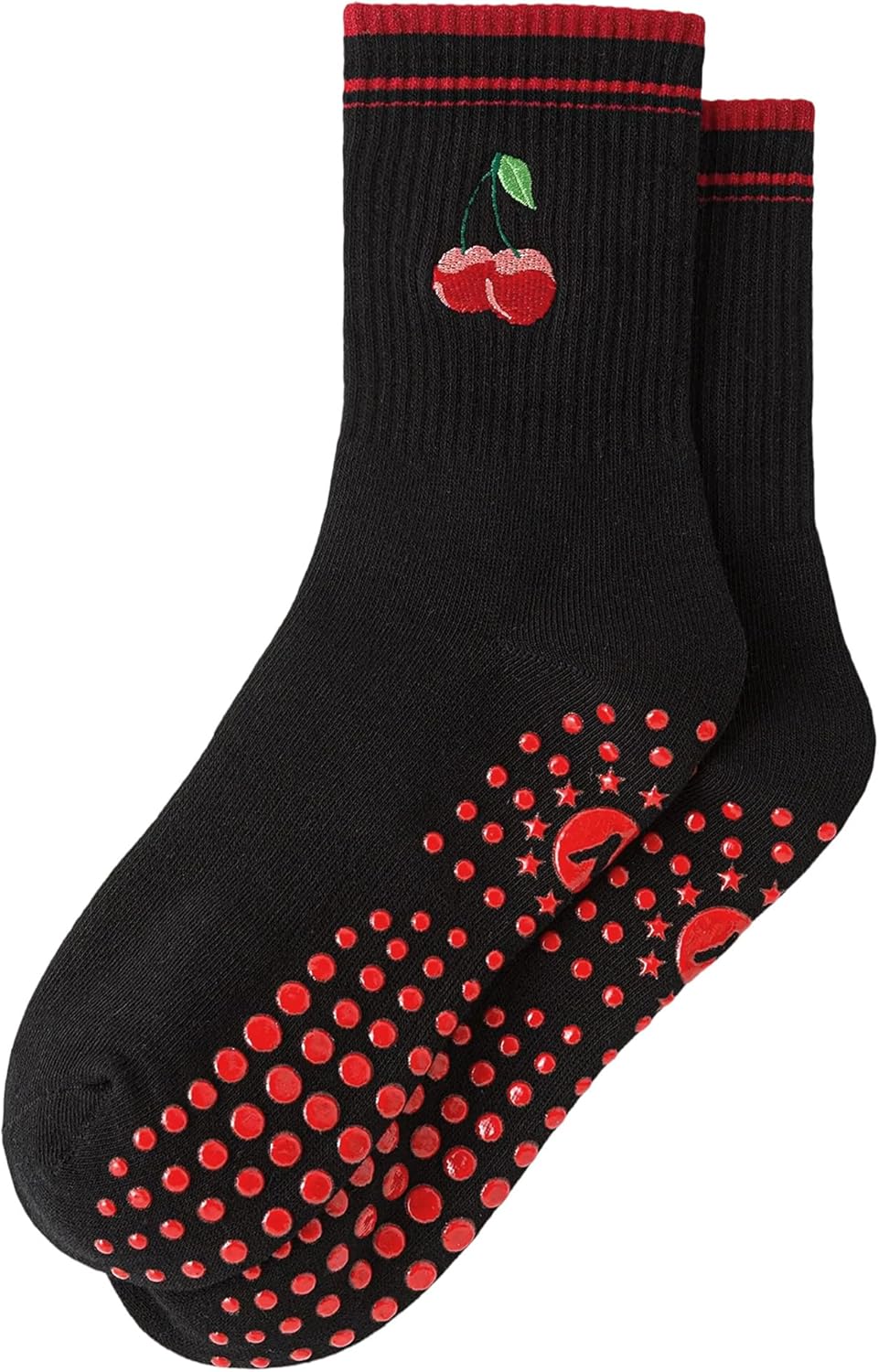 Yawlsow Pilates 女式防滑袜 瑜伽 抓地力袜 可爱 Barre 防滑运动船员 粘性袜子 锻炼 医院