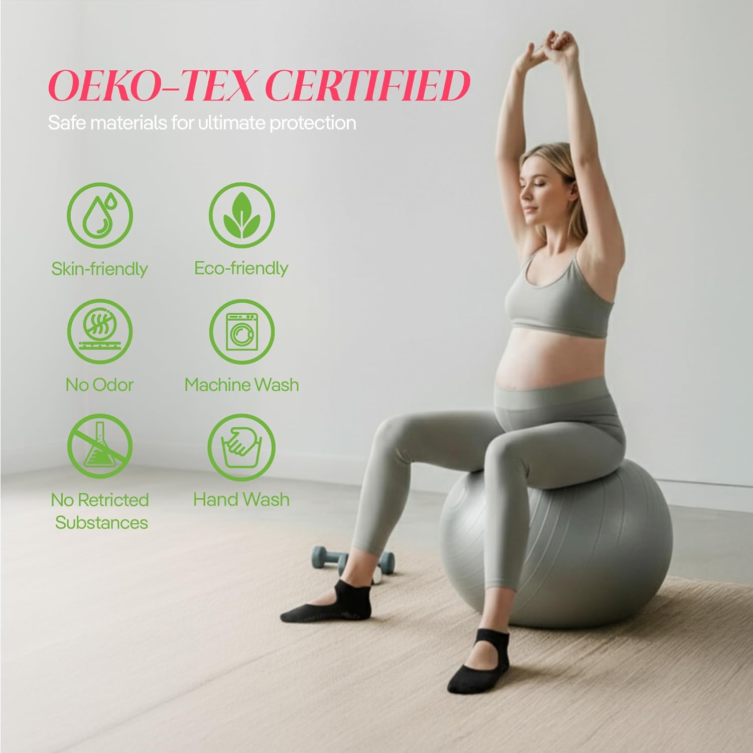 CoolMate 女式普拉提袜,瑜伽袜,船员防滑女士,适合锻炼,桶,普拉提礼品