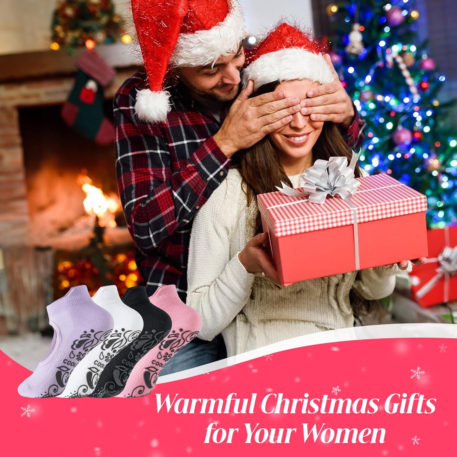 CoolMate 女式普拉提袜,瑜伽袜,船员防滑女士,适合锻炼,桶,普拉提礼品