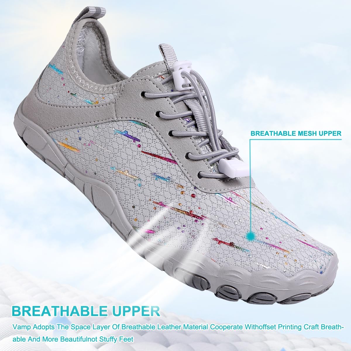 Hike Barefoot Shoes 女士男士,中性款赤脚水鞋透气防滑徒步鞋,适合徒步、散步、跑步、瑜伽和水上运动