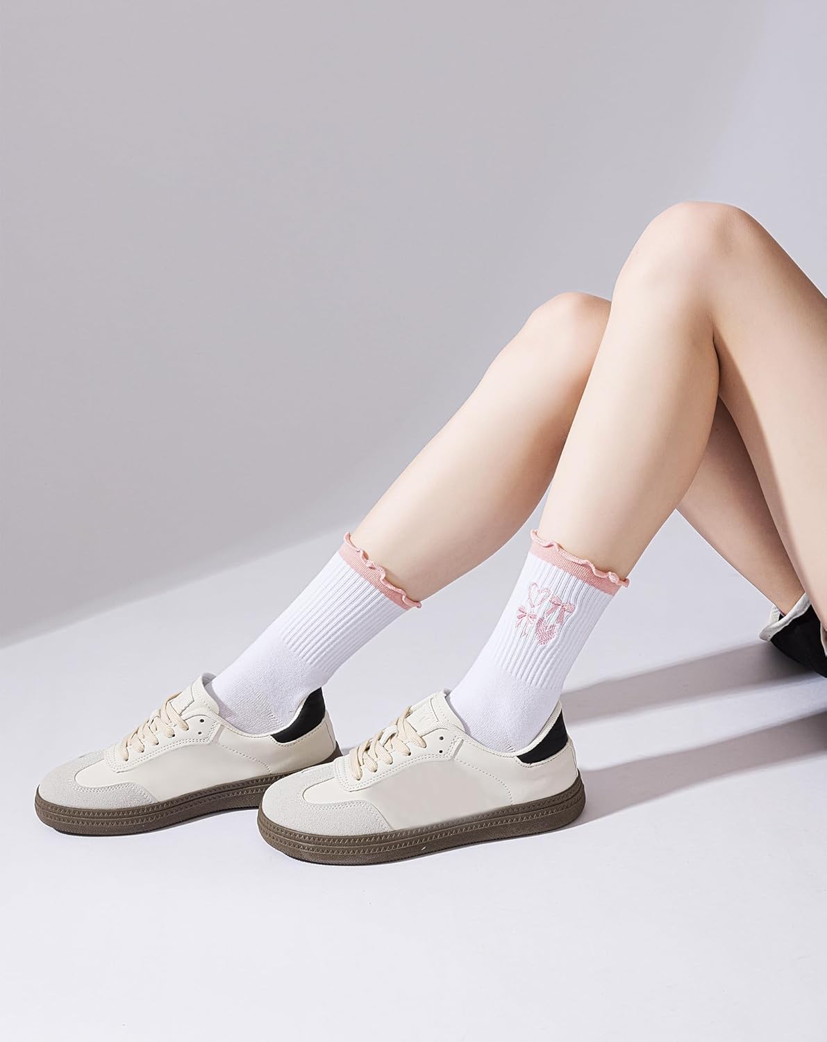 Yawlsow Pilates 女式防滑袜 瑜伽 抓地力袜 可爱 Barre 防滑运动船员 粘性袜子 锻炼 医院