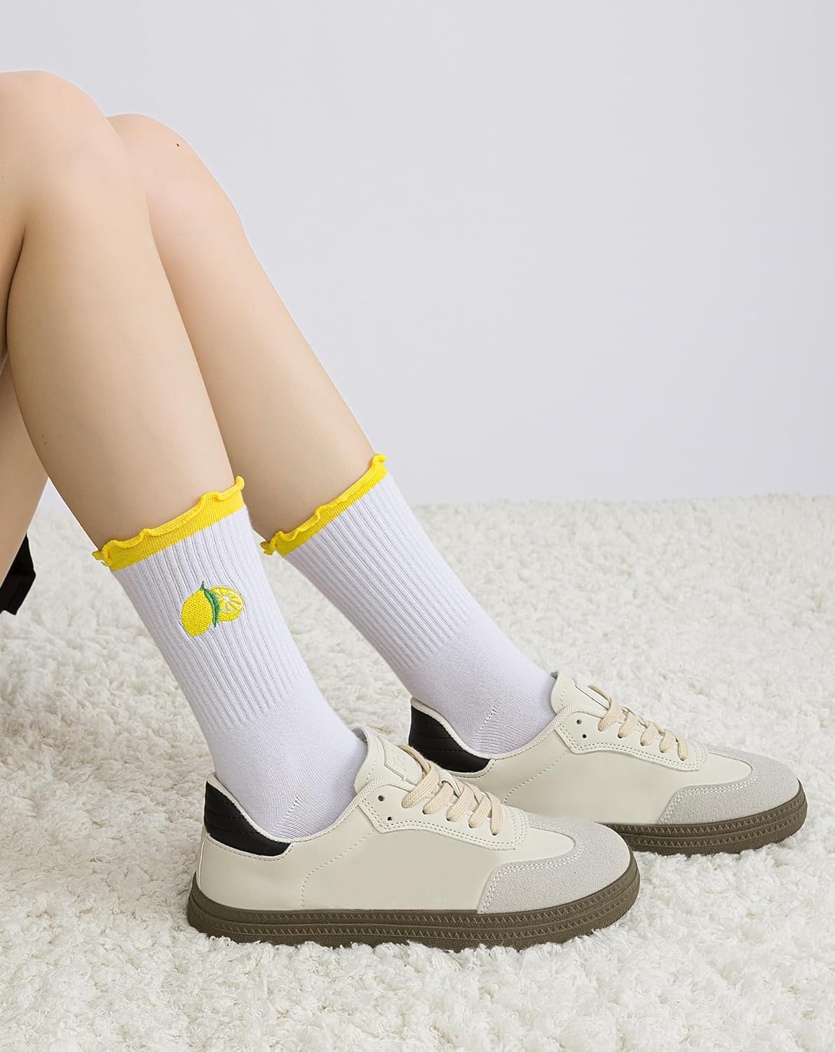 Yawlsow Pilates 女式防滑袜 瑜伽 抓地力袜 可爱 Barre 防滑运动船员 粘性袜子 锻炼 医院