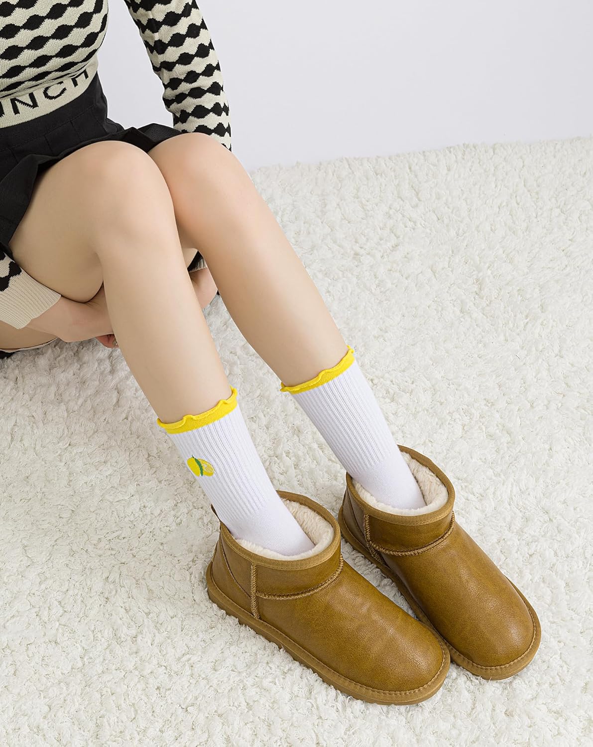 Yawlsow Pilates 女式防滑袜 瑜伽 抓地力袜 可爱 Barre 防滑运动船员 粘性袜子 锻炼 医院