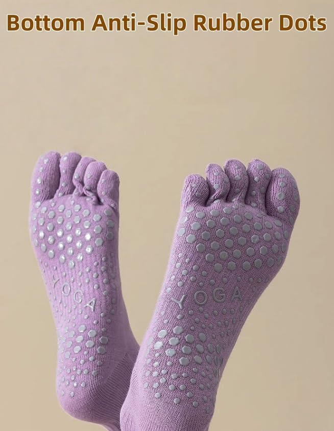 2 双装女式防滑袜,保暖运动袜,适合瑜伽、健身、小腿中部压缩袜