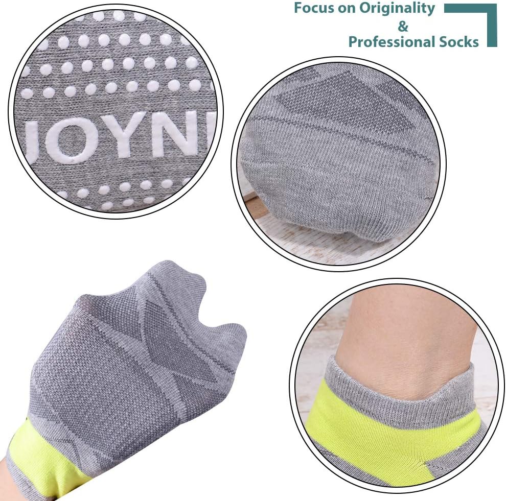 JOYNÉE 女士防滑瑜伽袜带抓地力,非常适合普拉提、杆、舞蹈、医院、健身 3 双装