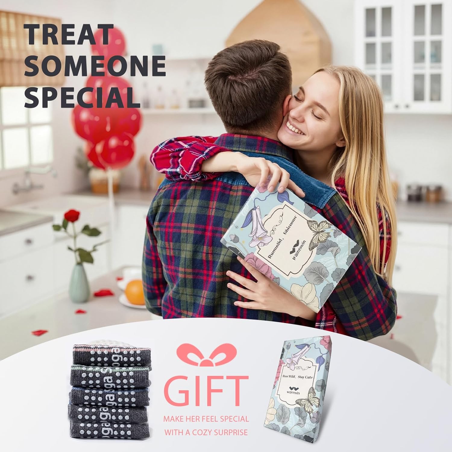 防滑普拉提瑜伽袜带抓地力女式 – 时尚水手袜,适合芭蕾舞和锻炼(尺码 5-9)