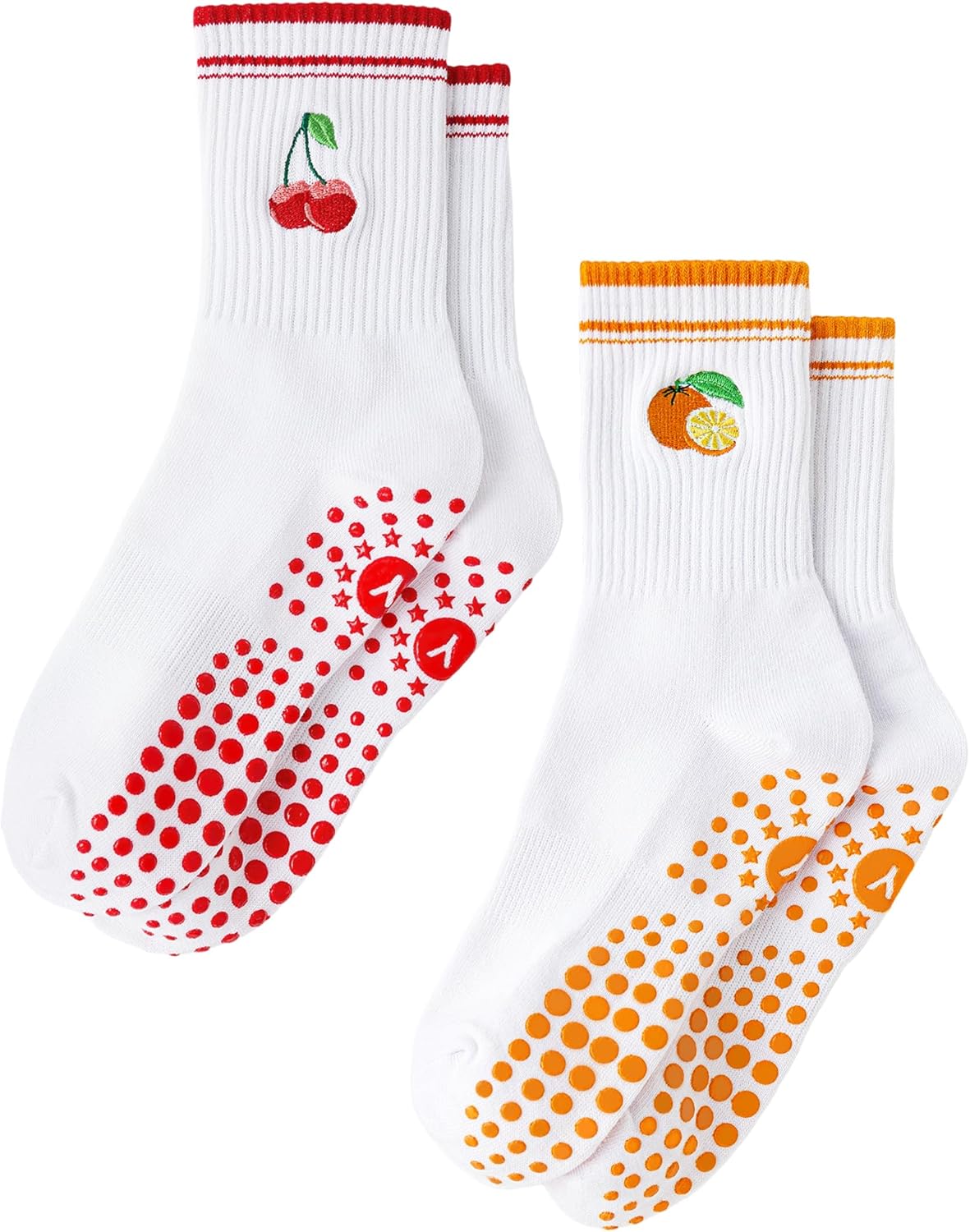 Yawlsow Pilates 女式防滑袜 瑜伽 抓地力袜 可爱 Barre 防滑运动船员 粘性袜子 锻炼 医院