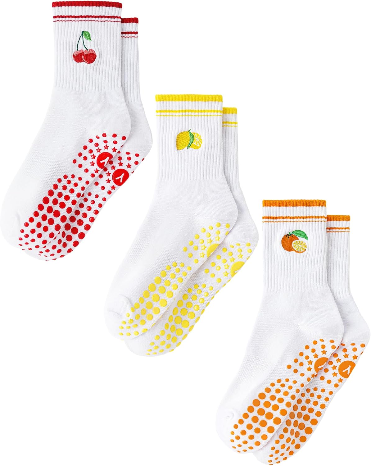 Yawlsow Pilates 女式防滑袜 瑜伽 抓地力袜 可爱 Barre 防滑运动船员 粘性袜子 锻炼 医院