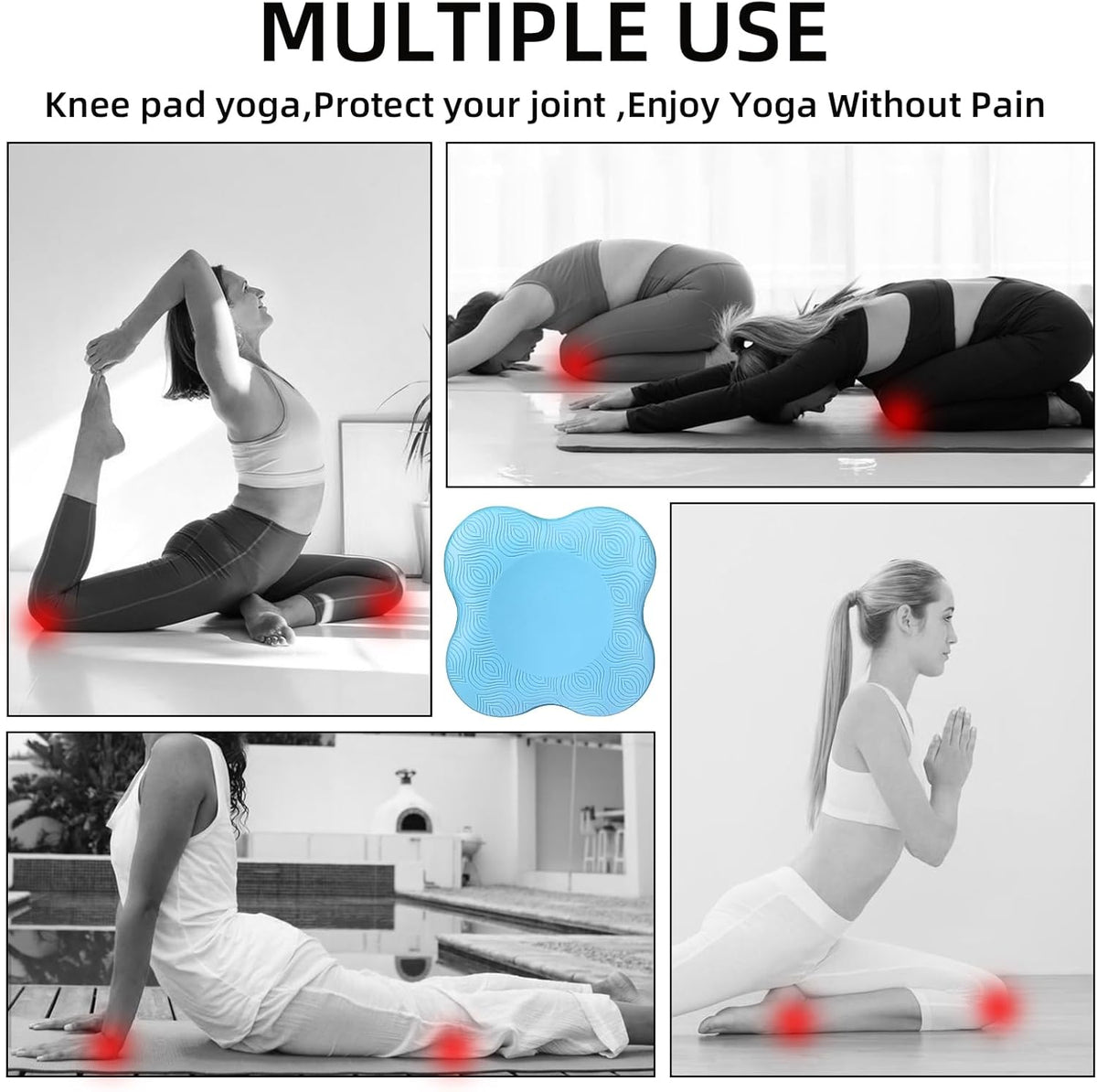 2 件装瑜伽护膝垫超厚适用于膝盖、肘部、手腕、手部、头部、泡沫、普拉提、跪垫、瑜伽、膝盖、膝盖、肘部、手腕、头部、泡沫、普拉提、跪垫、支撑 泡沫垫 男女均适用