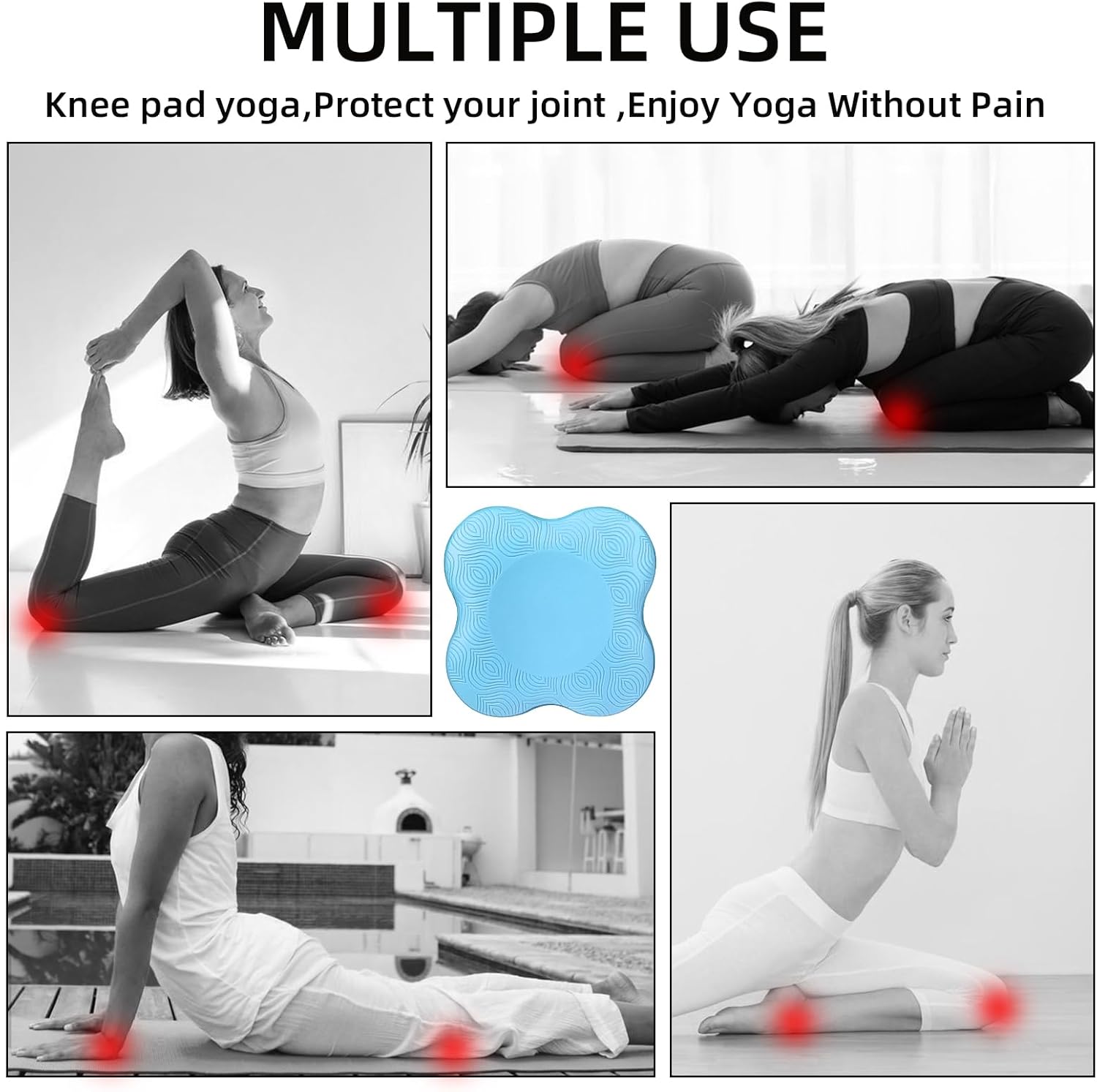 2 件装瑜伽护膝垫超厚适用于膝盖、肘部、手腕、手部、头部、泡沫、普拉提、跪垫、瑜伽、膝盖、膝盖、肘部、手腕、头部、泡沫、普拉提、跪垫、支撑 泡沫垫 男女均适用