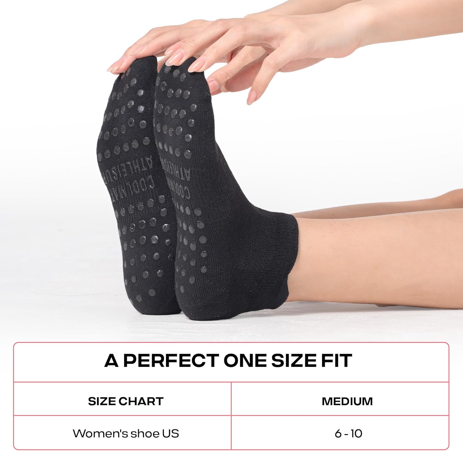 CoolMate 女式普拉提袜,瑜伽袜,船员防滑女士,适合锻炼,桶,普拉提礼品