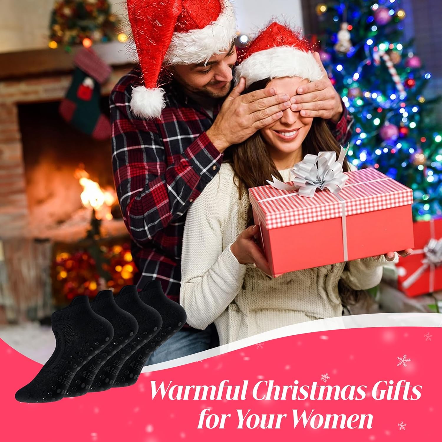 CoolMate 女式普拉提袜,瑜伽袜,船员防滑女士,适合锻炼,桶,普拉提礼品