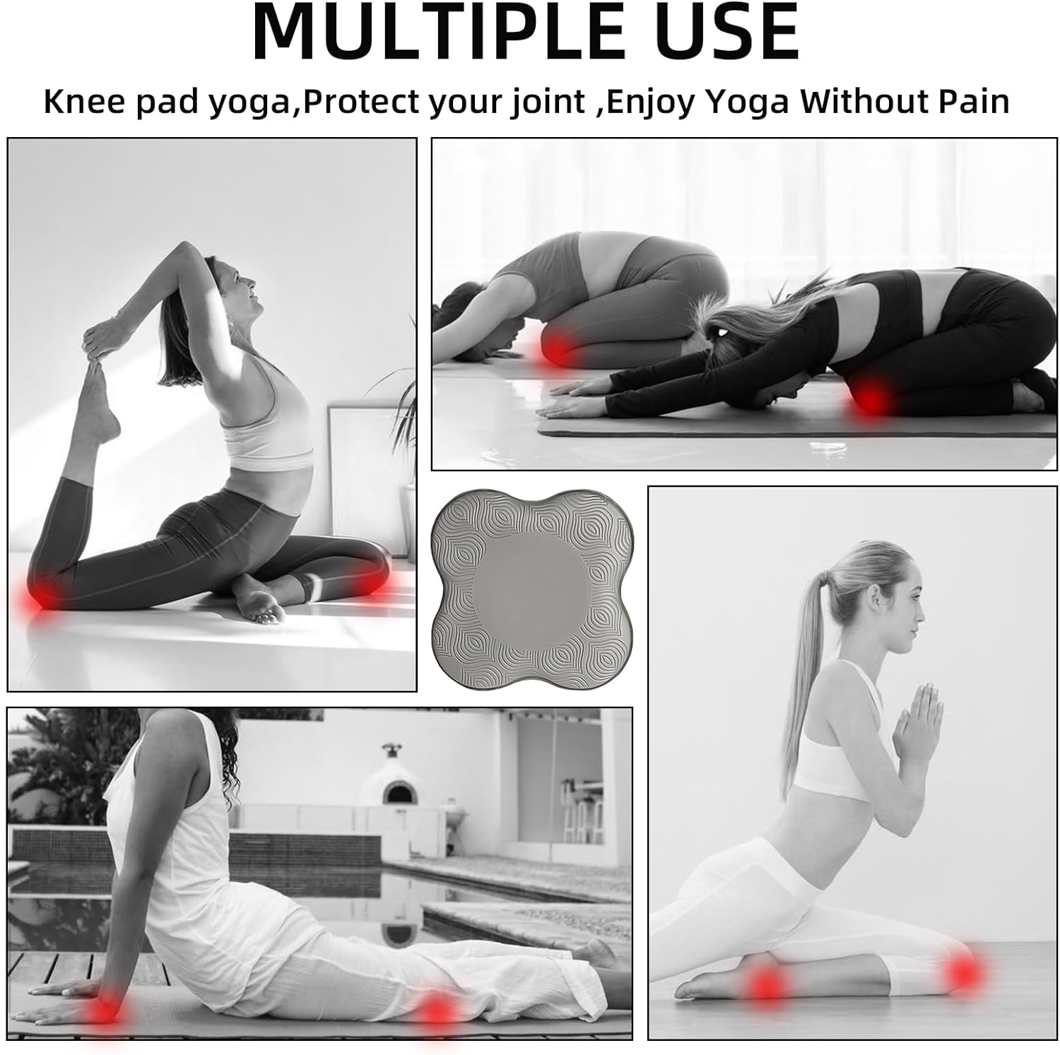 2 件装瑜伽护膝垫超厚适用于膝盖、肘部、手腕、手部、头部、泡沫、普拉提、跪垫、瑜伽、膝盖、膝盖、肘部、手腕、头部、泡沫、普拉提、跪垫、支撑 泡沫垫 男女均适用